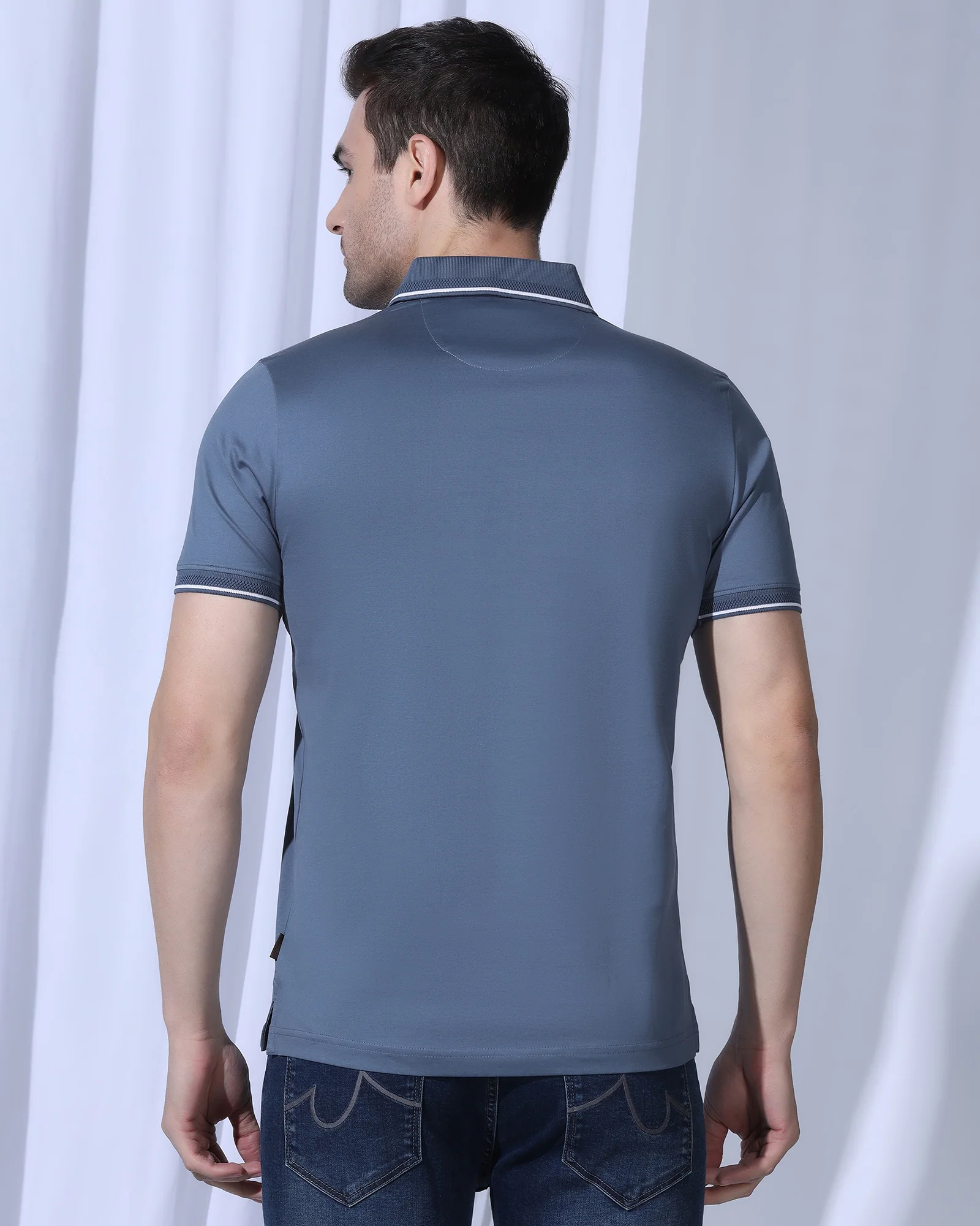 Polo Blue Topaz Solid T-Shirt - Orion - Image 2