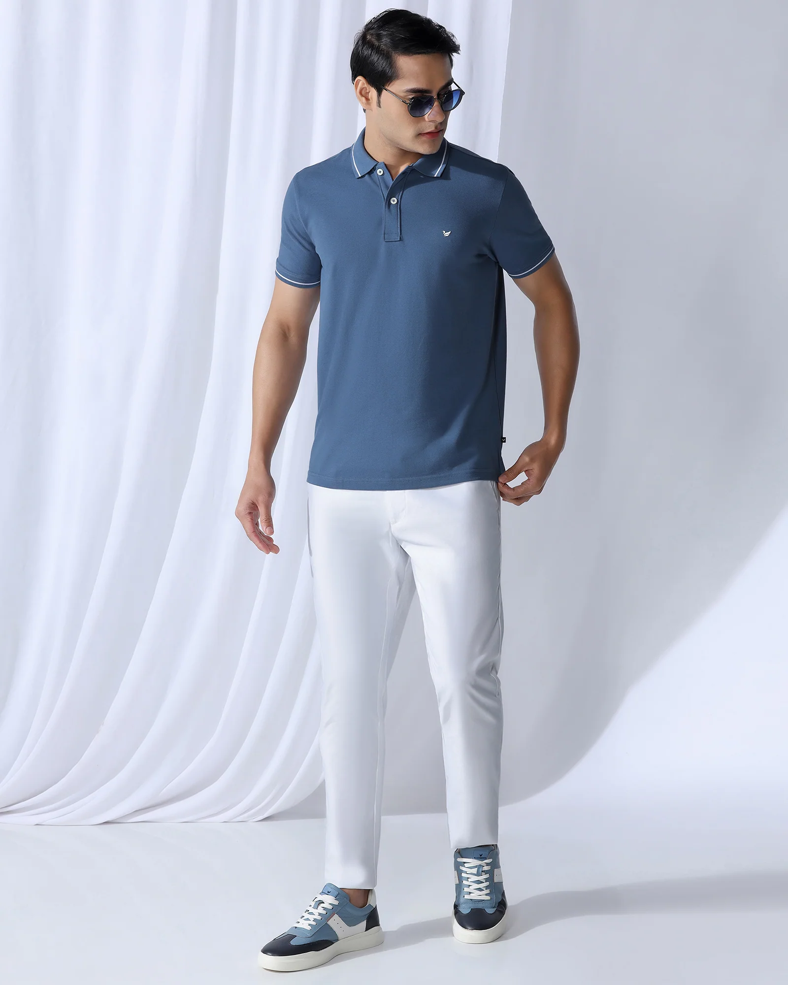 Polo Blue Topaz Solid T-Shirt - Elara - Image 7