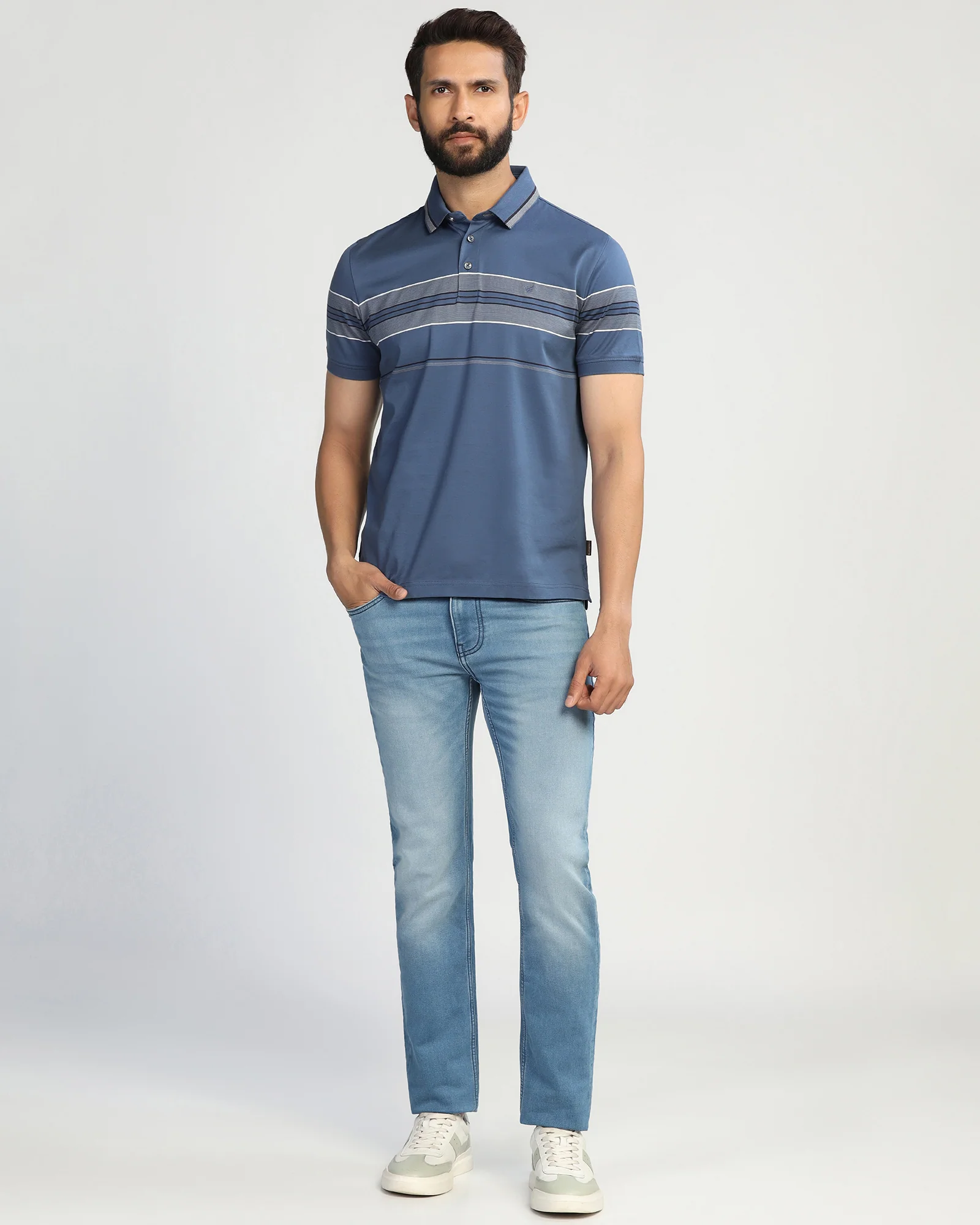 Polo Blue Topaz Stripe T-Shirt - Cetus - Image 3