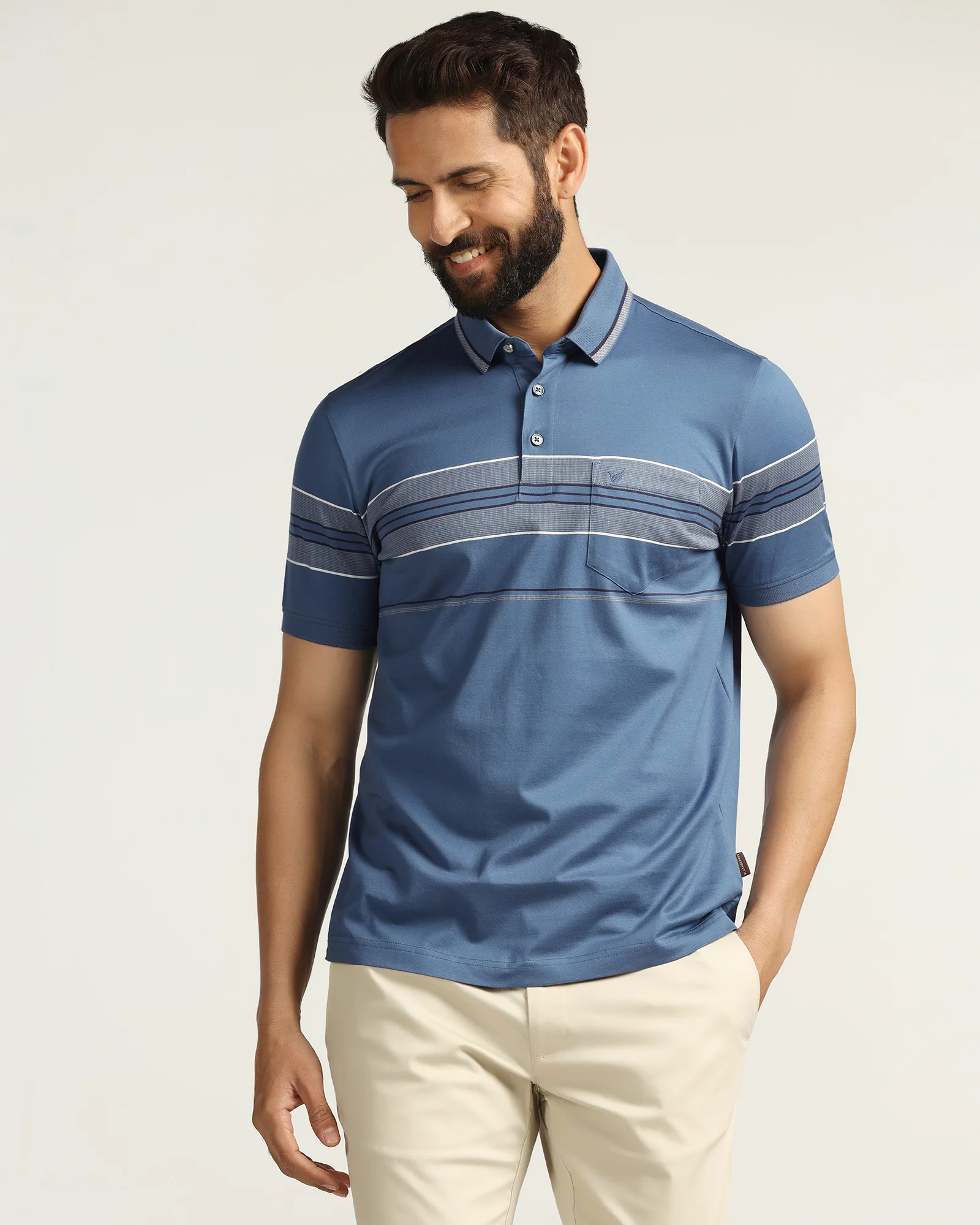 Polo Blue Topaz Stripe T-Shirt - Cetus - Image 8