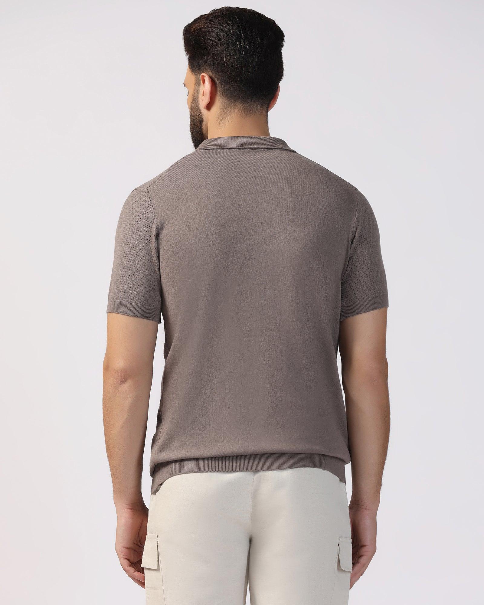 Polo Brown Structure T-Shirt - Pluto - Image 2