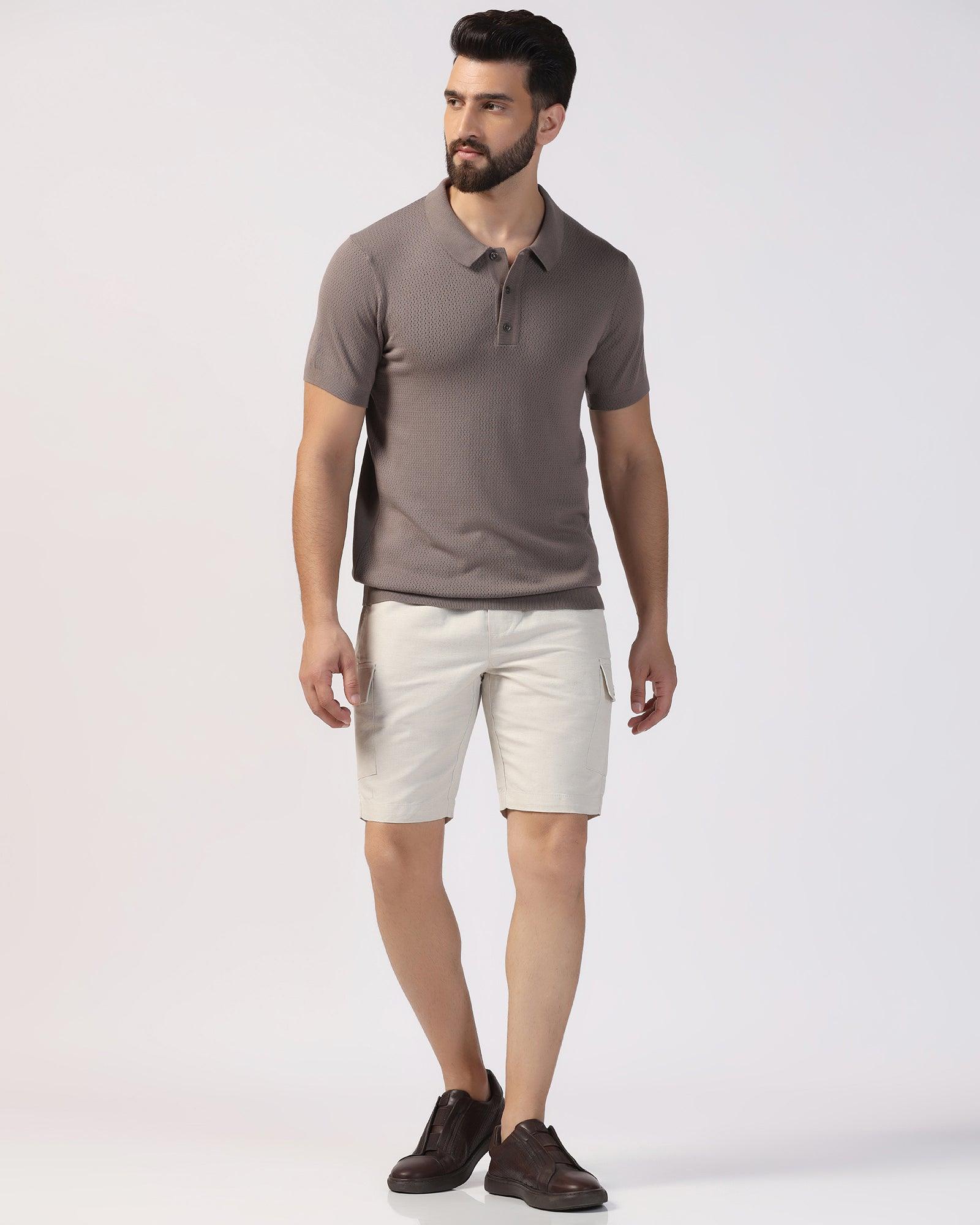 Polo Brown Structure T-Shirt - Pluto - Image 3