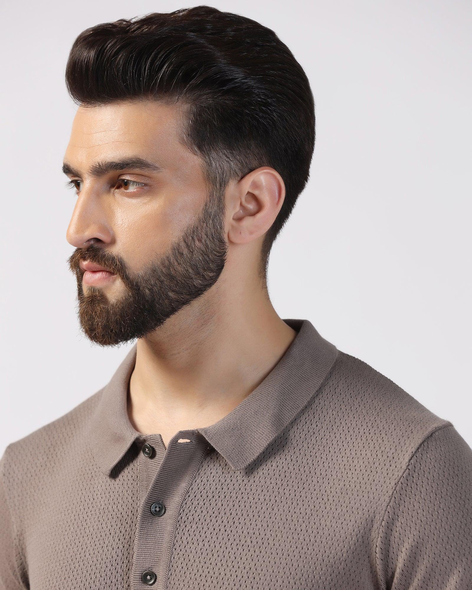 Polo Brown Structure T-Shirt - Pluto - Image 7