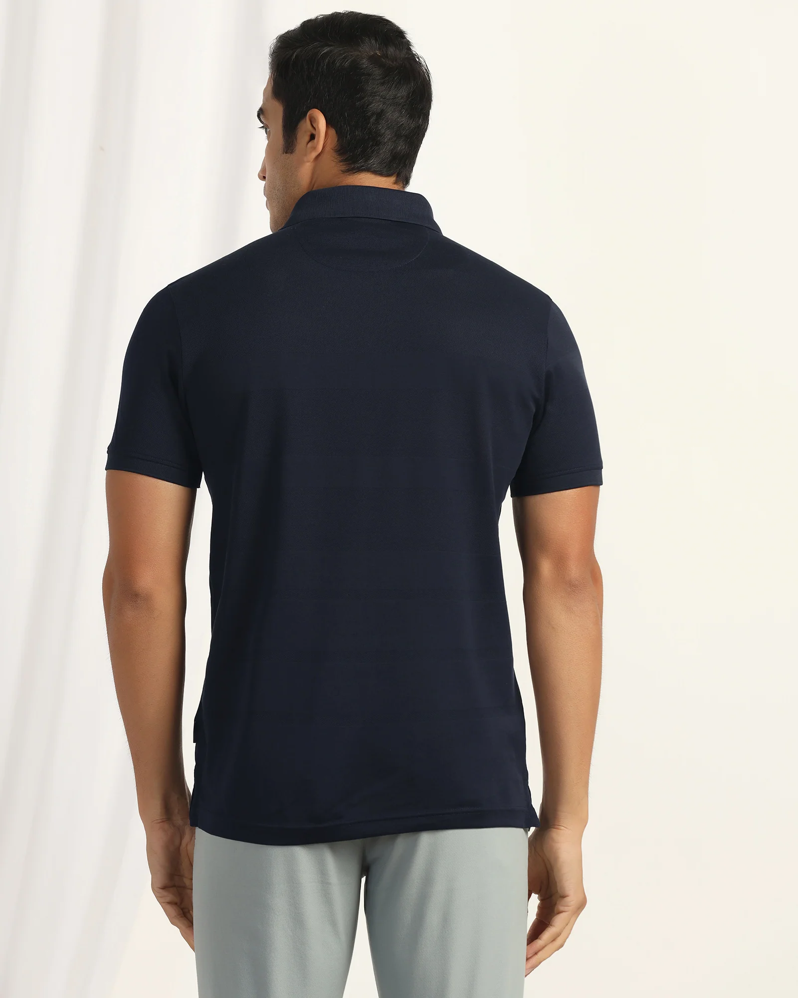 Polo Dark Navy Stripe T-Shirt - Zeta - Image 2