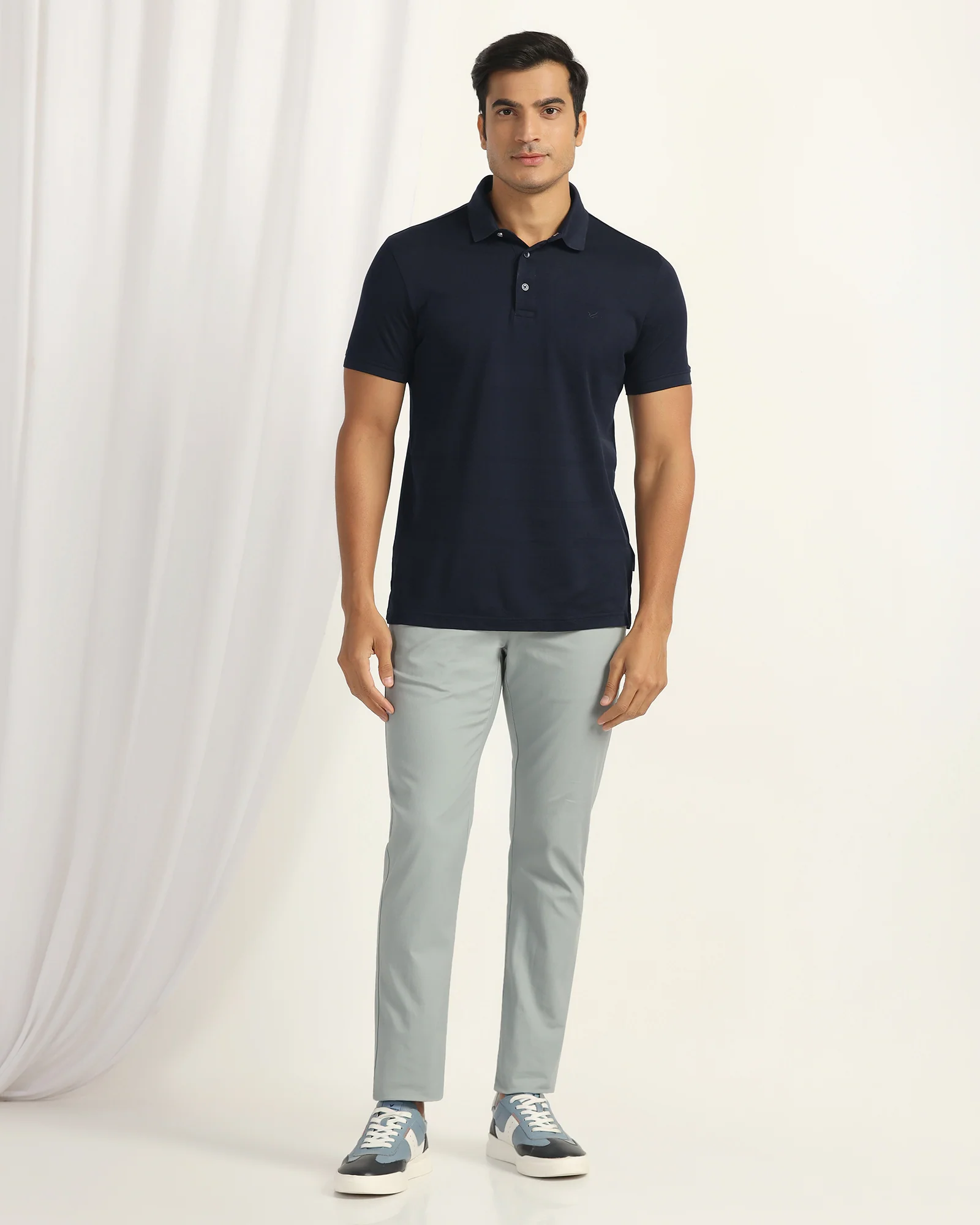 Polo Dark Navy Stripe T-Shirt - Zeta - Image 3