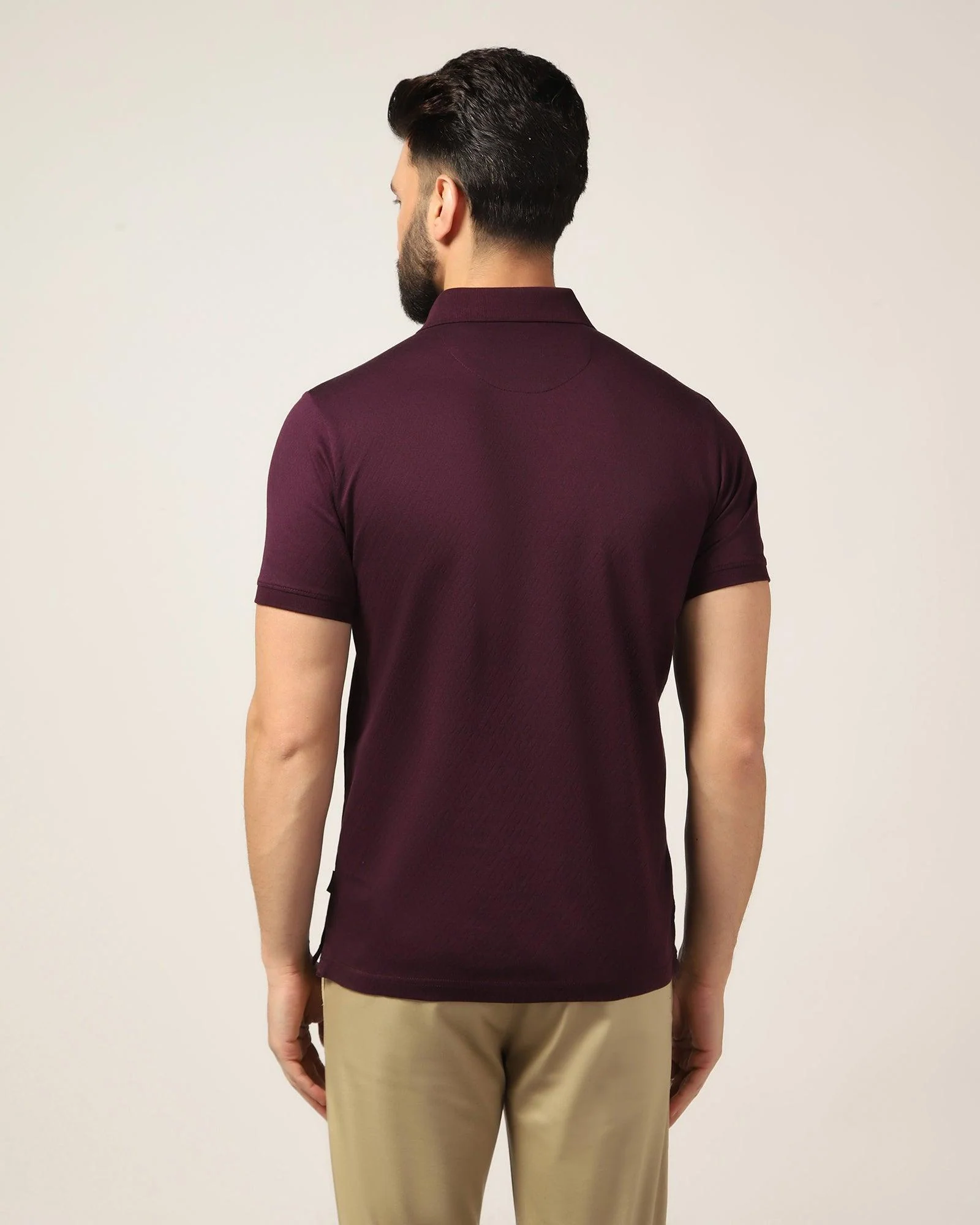 Polo Dark Purple Textured T-Shirt - Lois - Image 2