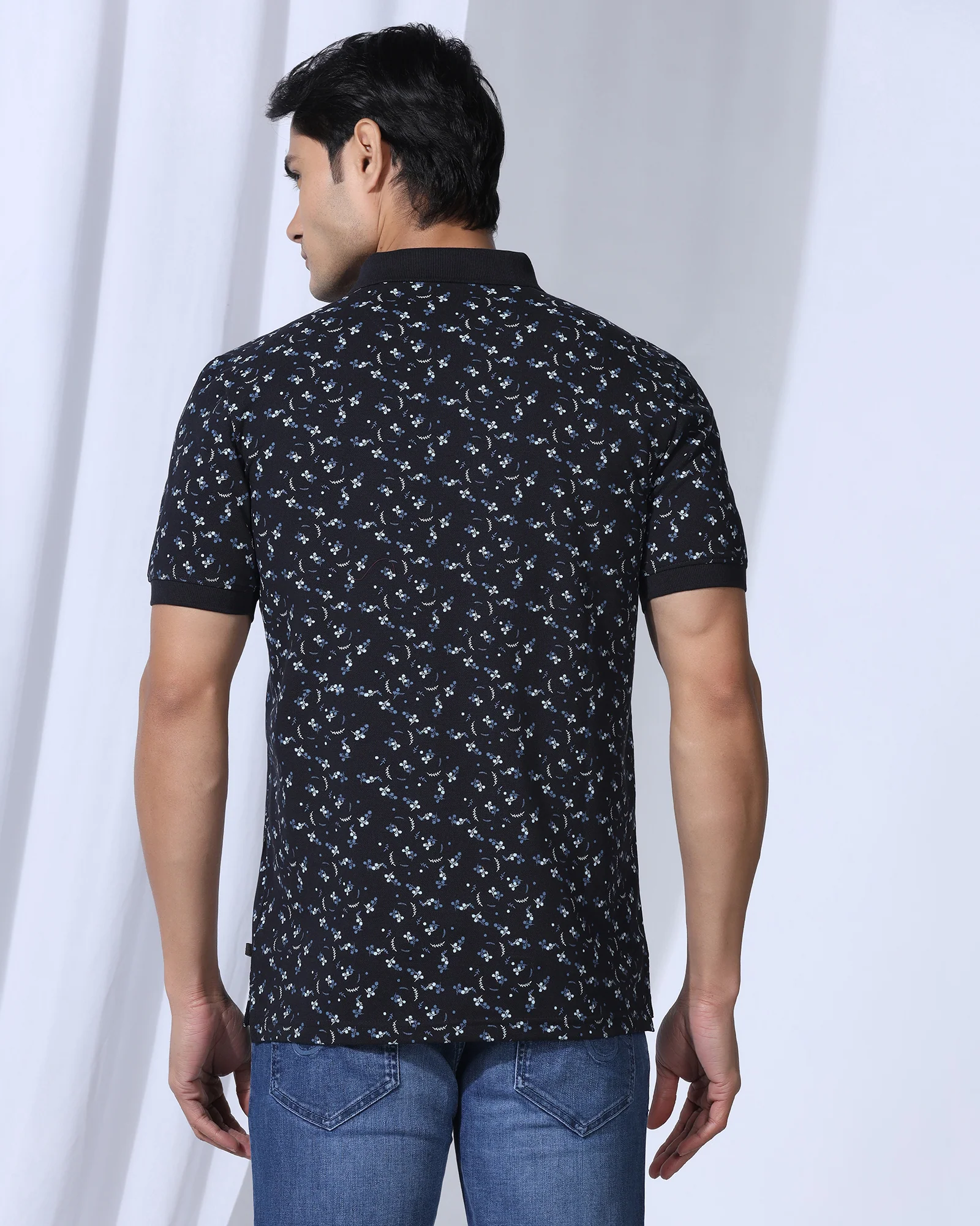 Polo Deep Navy Printed T-Shirt - Flora - Image 2