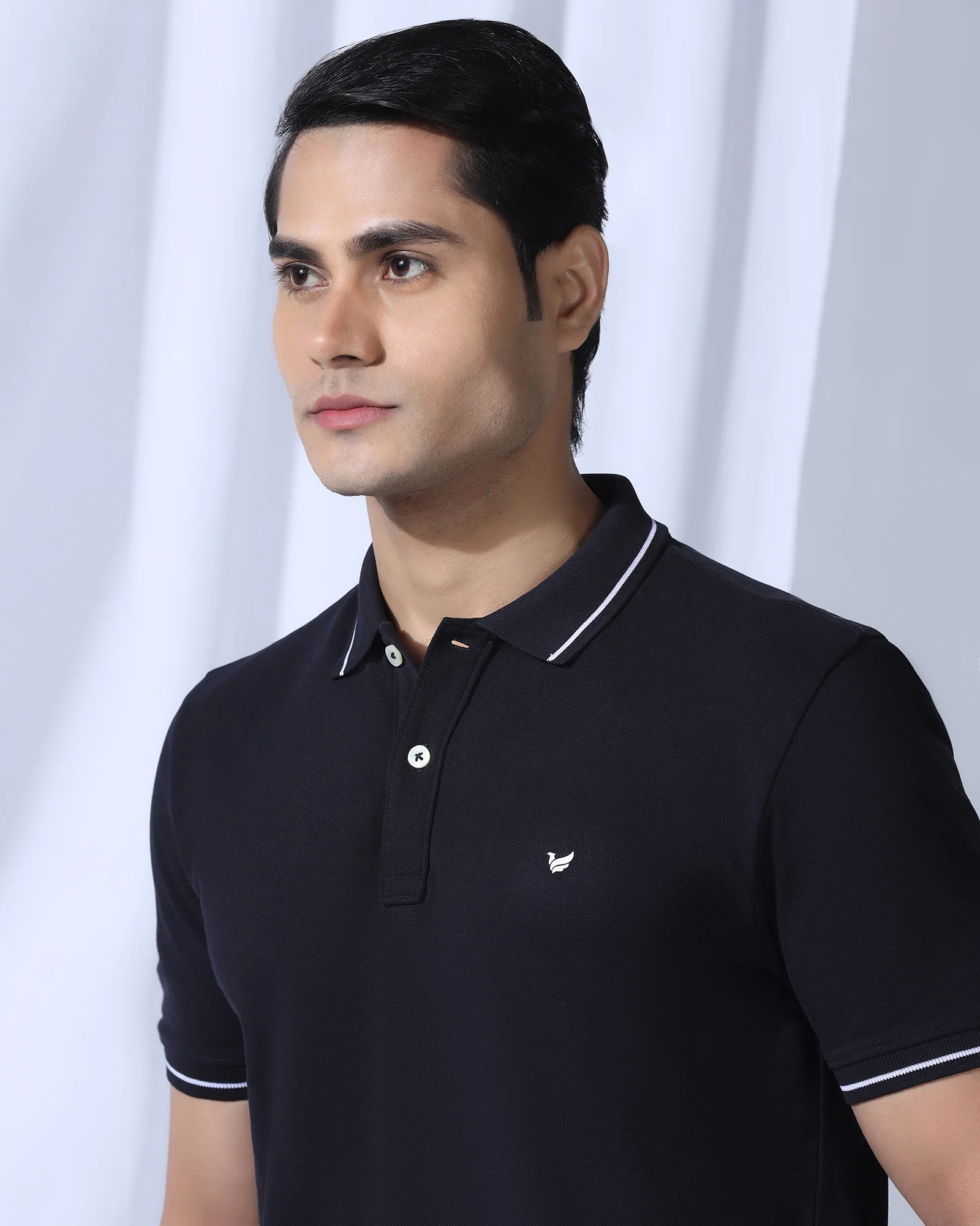 Polo Deep Navy Solid T-Shirt - Elara - Image 4
