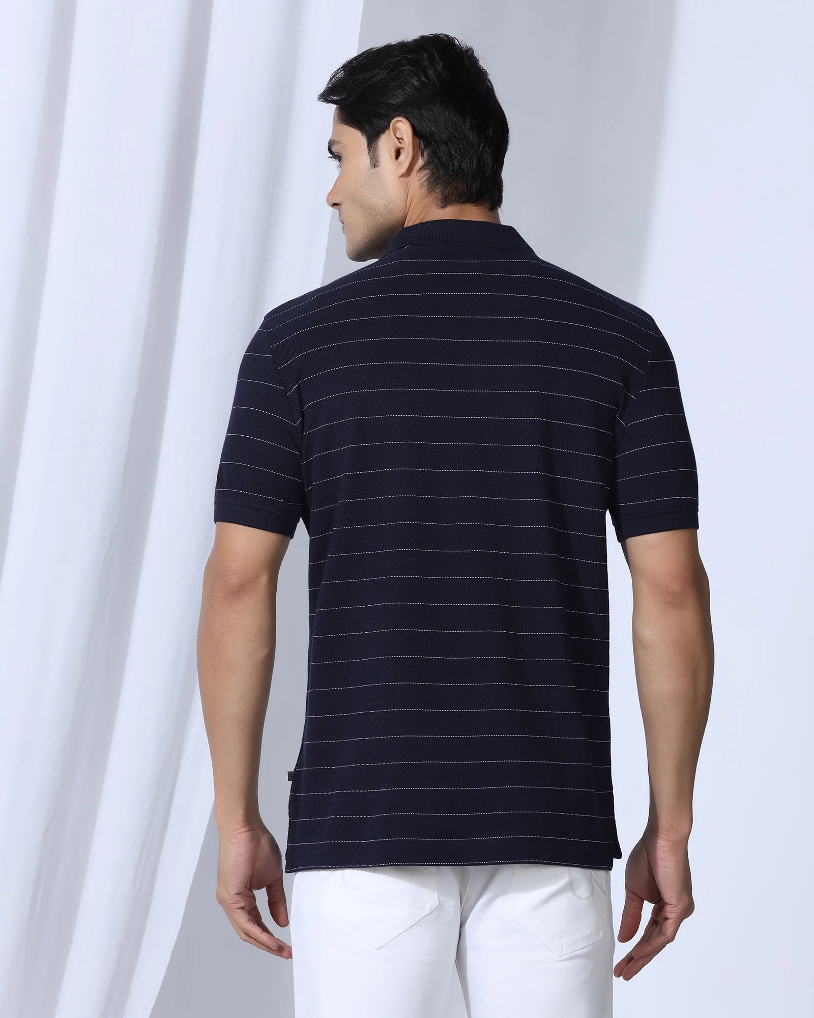 Polo Deep Navy Stripe T-Shirt - Willow - Image 2