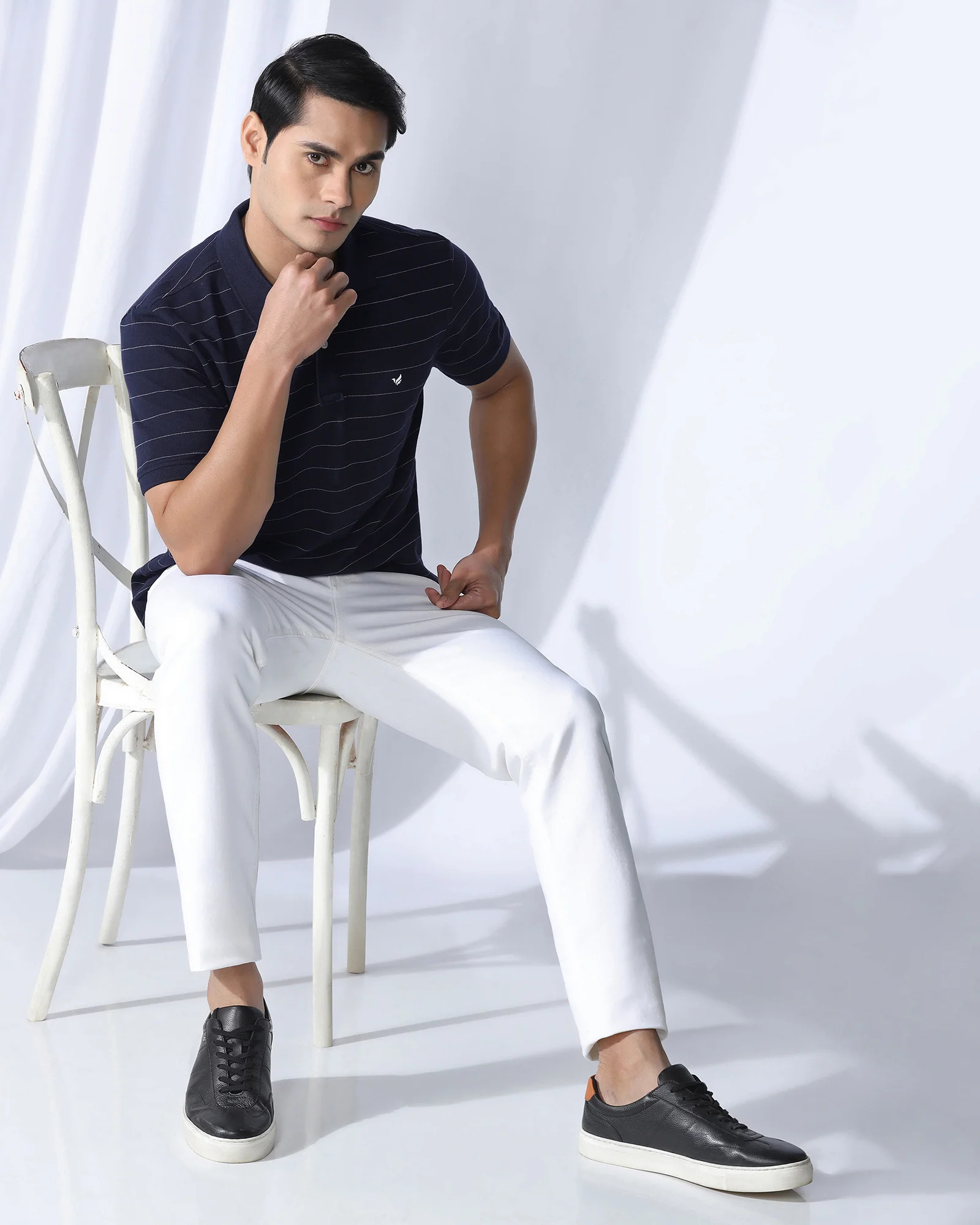 Polo Deep Navy Stripe T-Shirt - Willow - Image 7