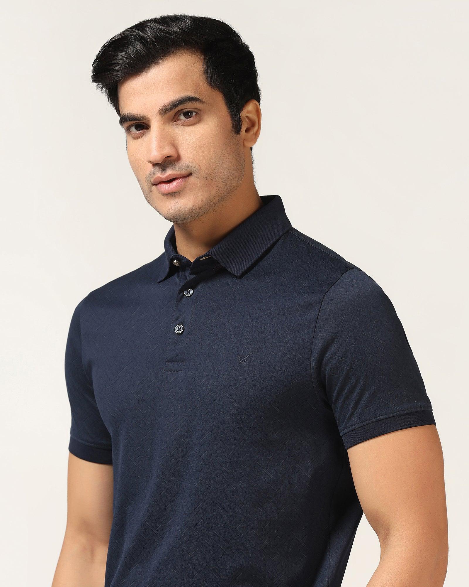 Polo Dress Blue Printed T-Shirt - Bradely - Image 4
