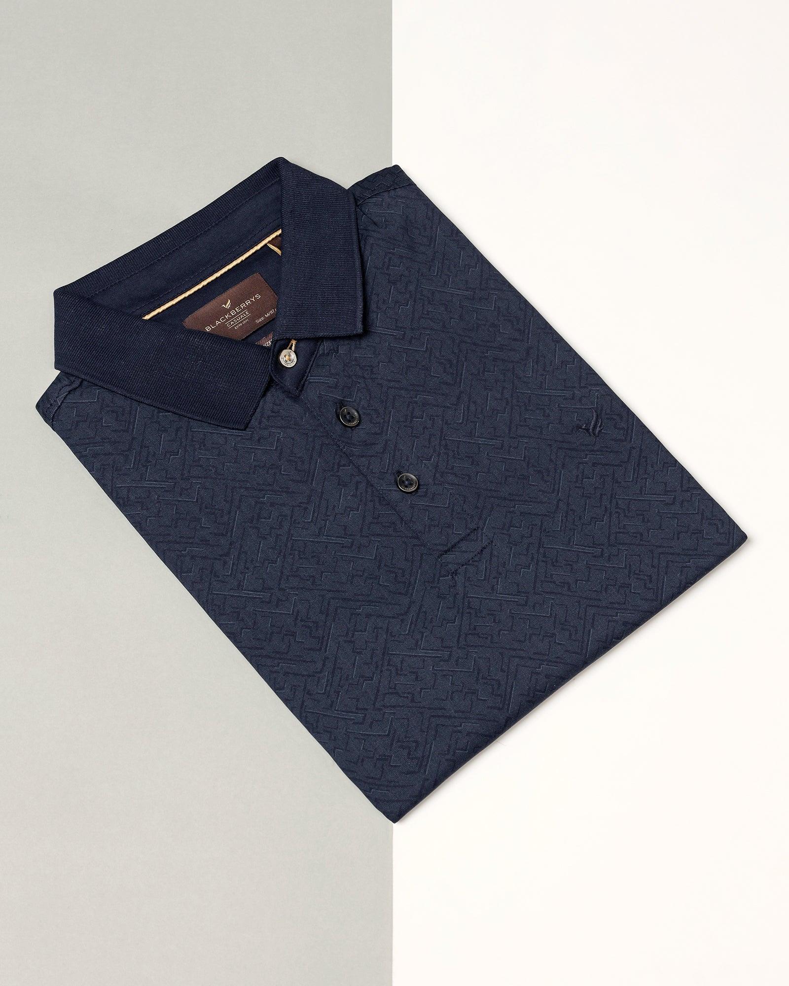 Polo Dress Blue Printed T-Shirt - Bradely - Image 5