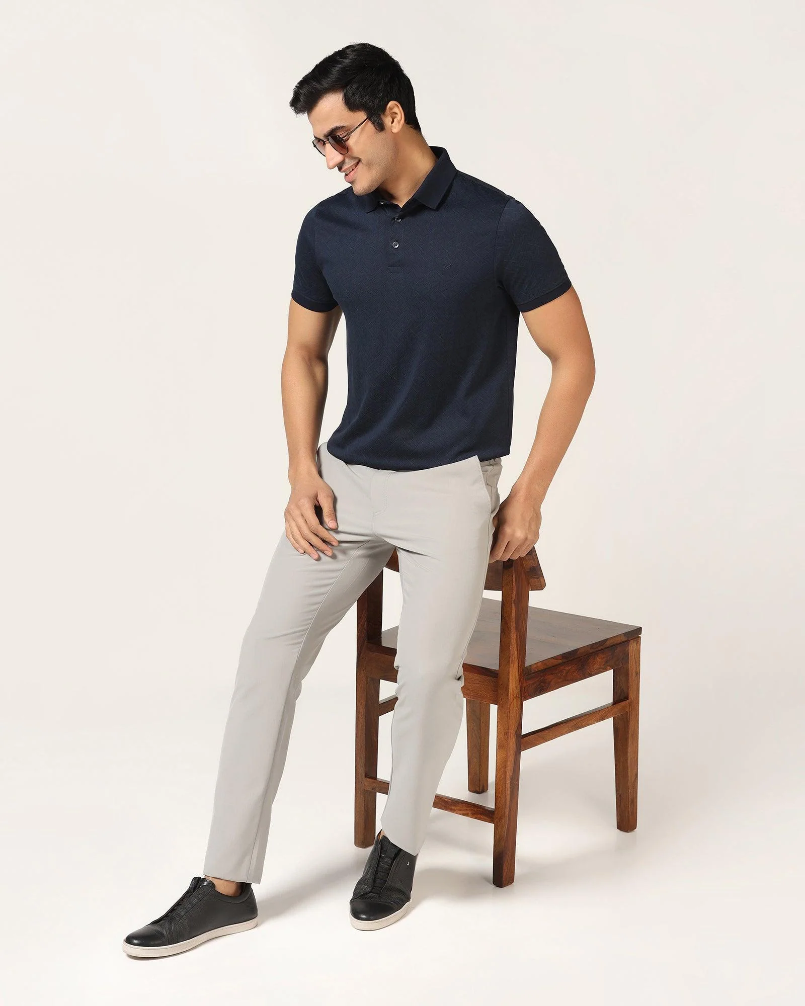 Polo Dress Blue Printed T-Shirt - Bradely - Image 6