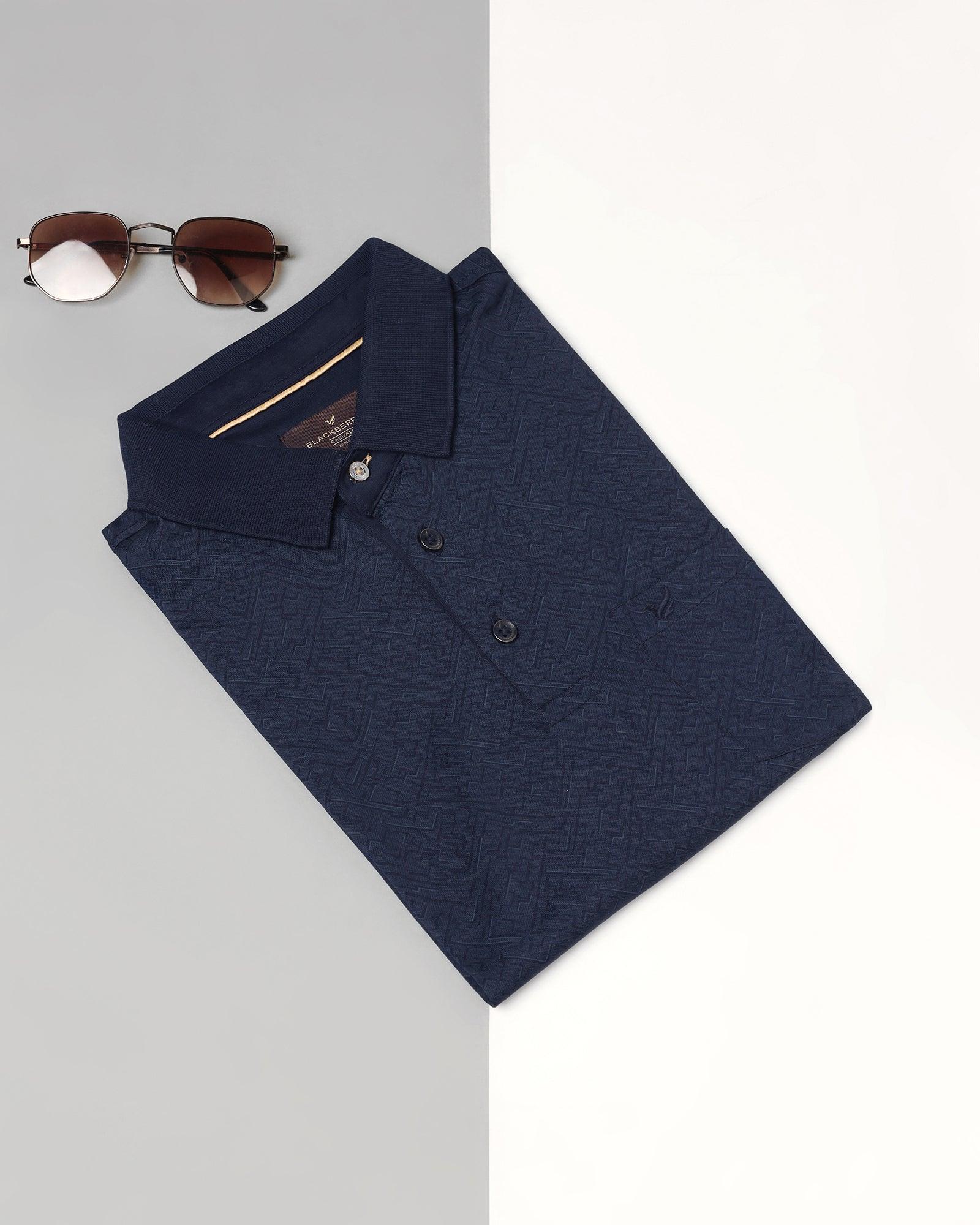 Polo Dress Blue Printed T-Shirt - Bradely - Image 5