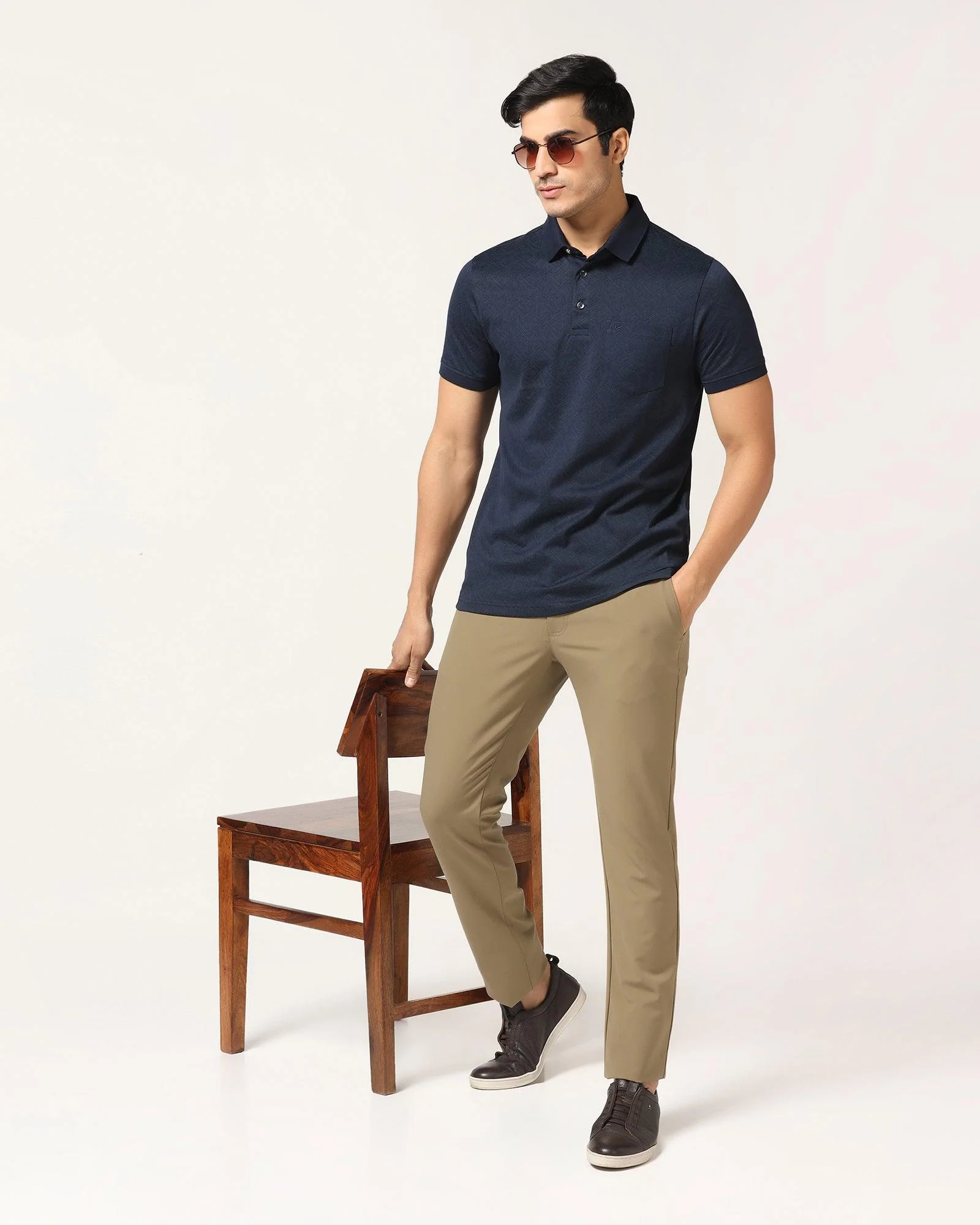 Polo Dress Blue Printed T-Shirt - Bradely - Image 6