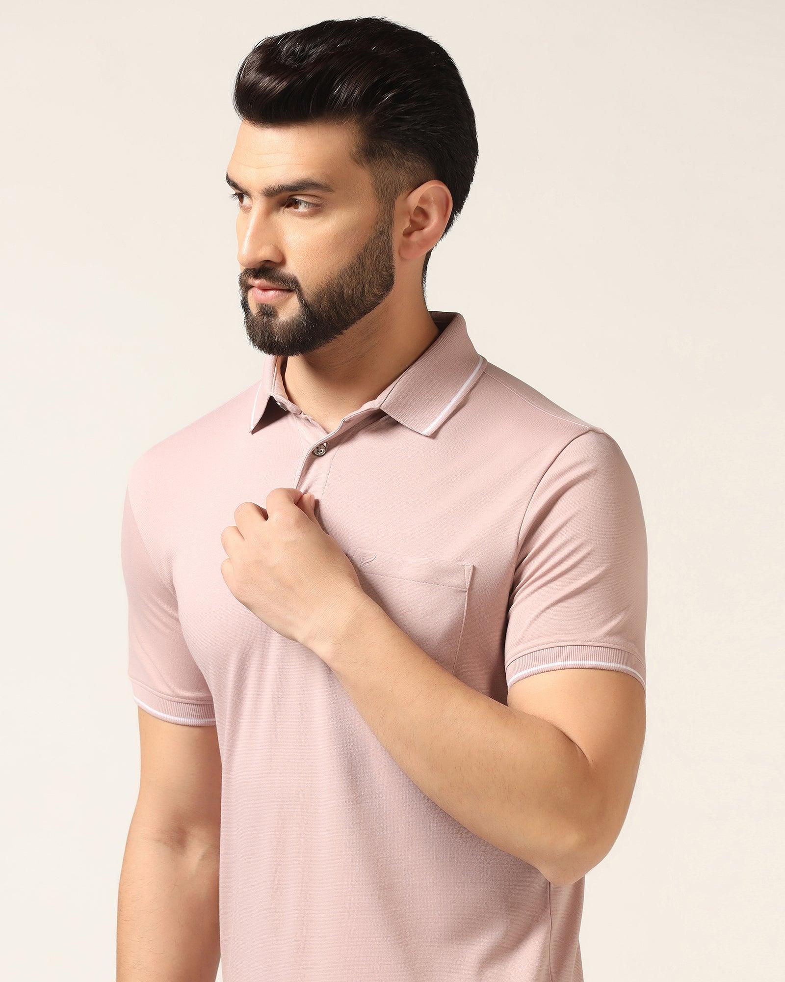 Polo Dusty Pink Solid T-Shirt - Adam - Image 4