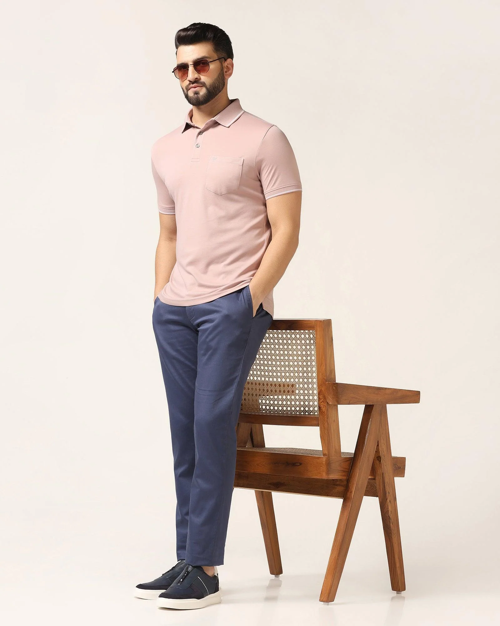Polo Dusty Pink Solid T-Shirt - Adam - Image 6