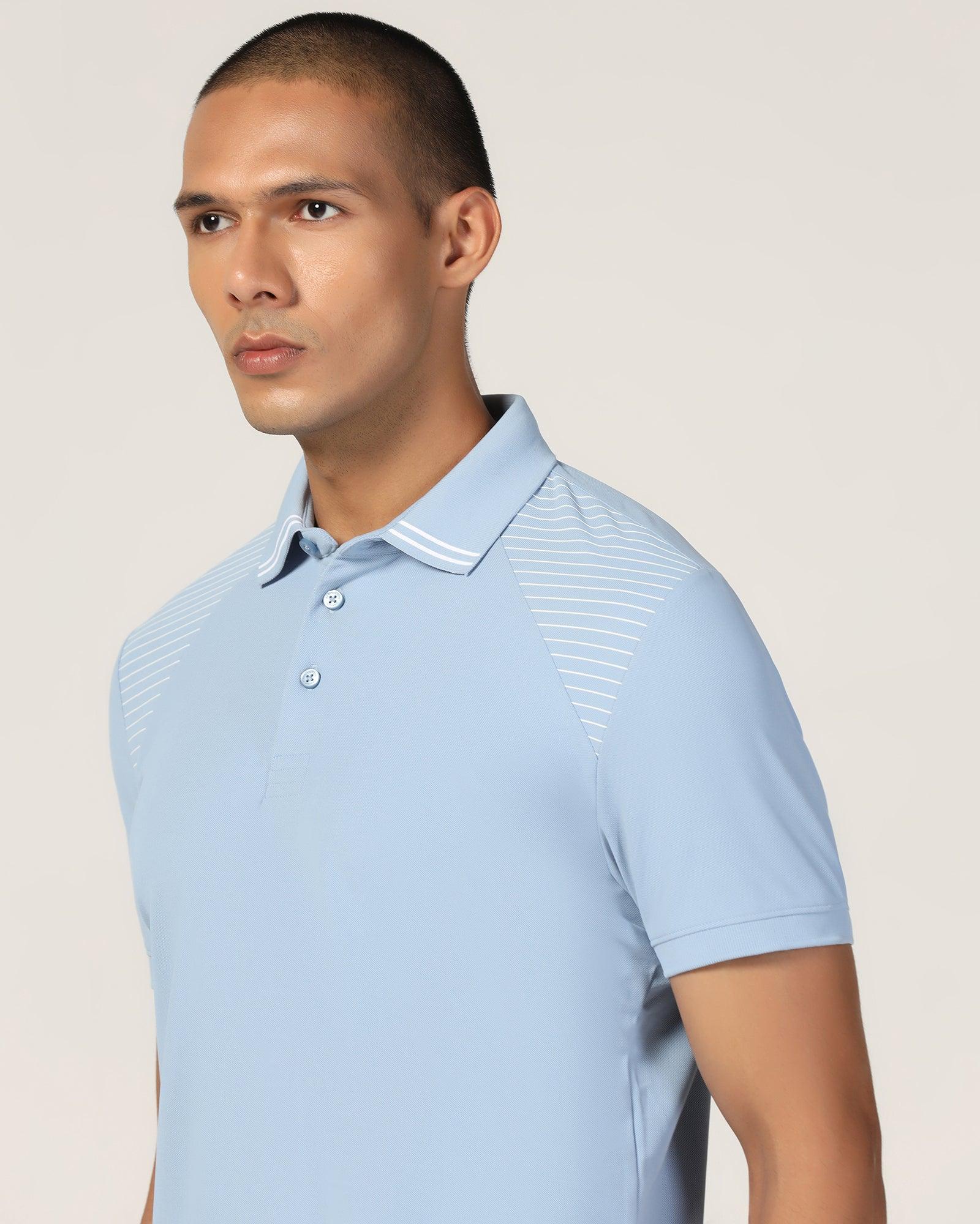 TechPro Polo Galactic Blue Printed T-Shirt - Ruby - Image 4