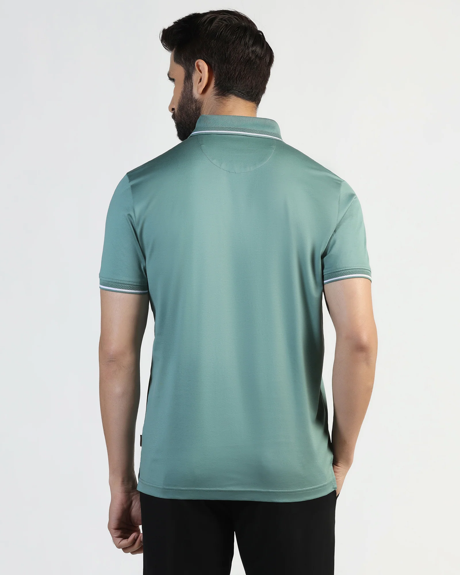 Polo Green Solid T-Shirt - Orion - Image 2