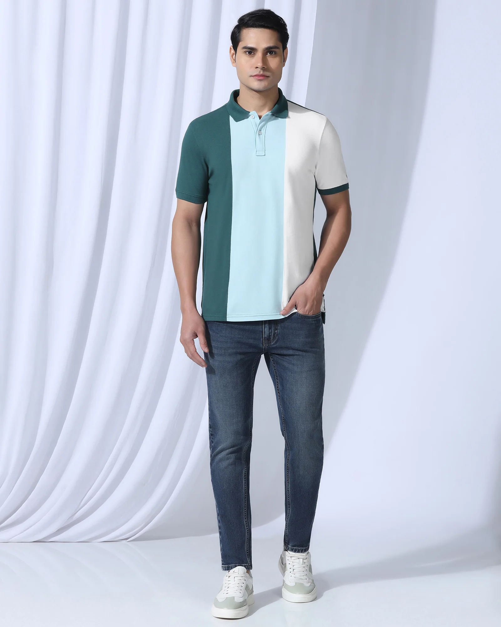 Polo Green Solid T-Shirt - Juniper - Image 3