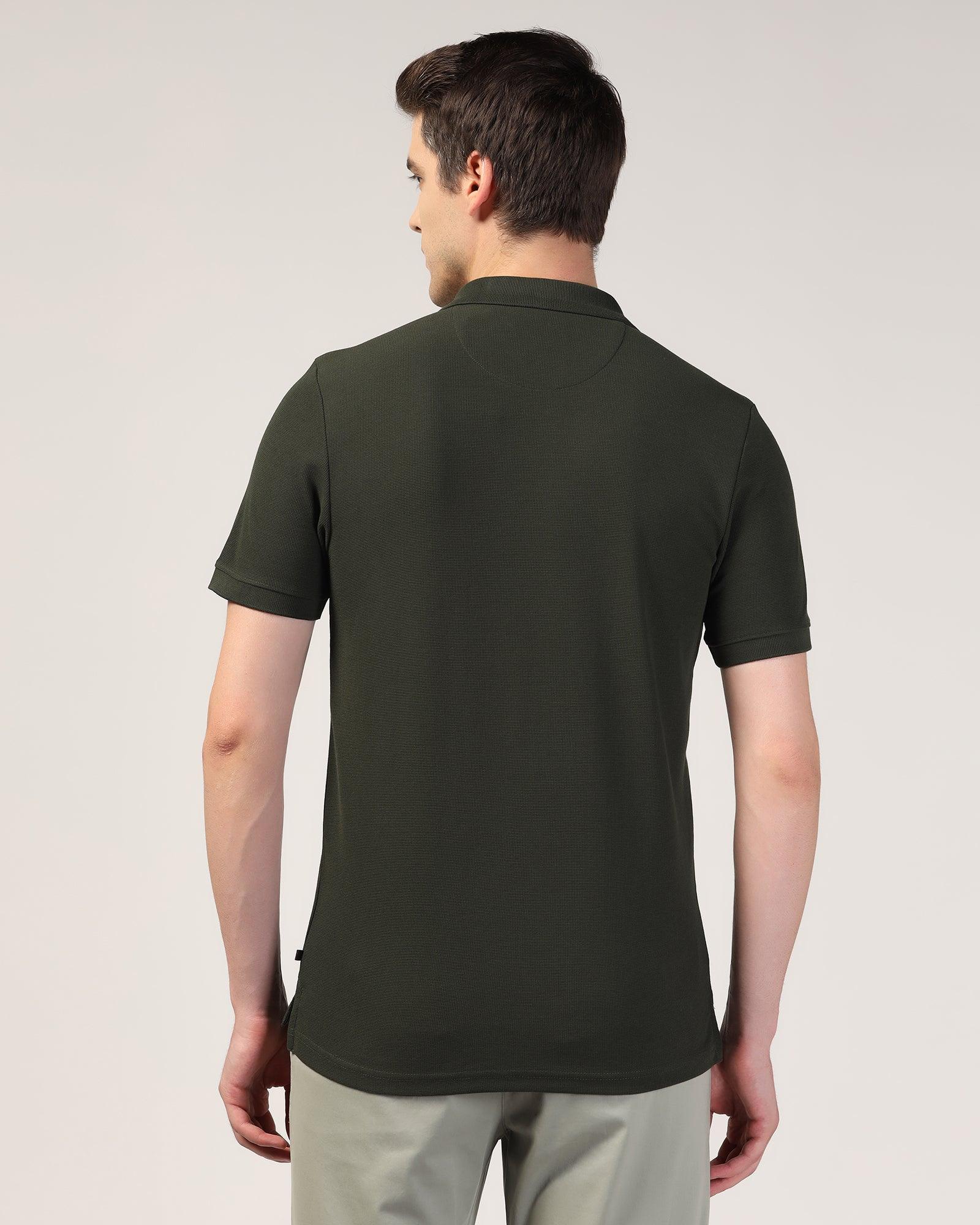 Polo Green Textured T-Shirt - Jacob - Image 2