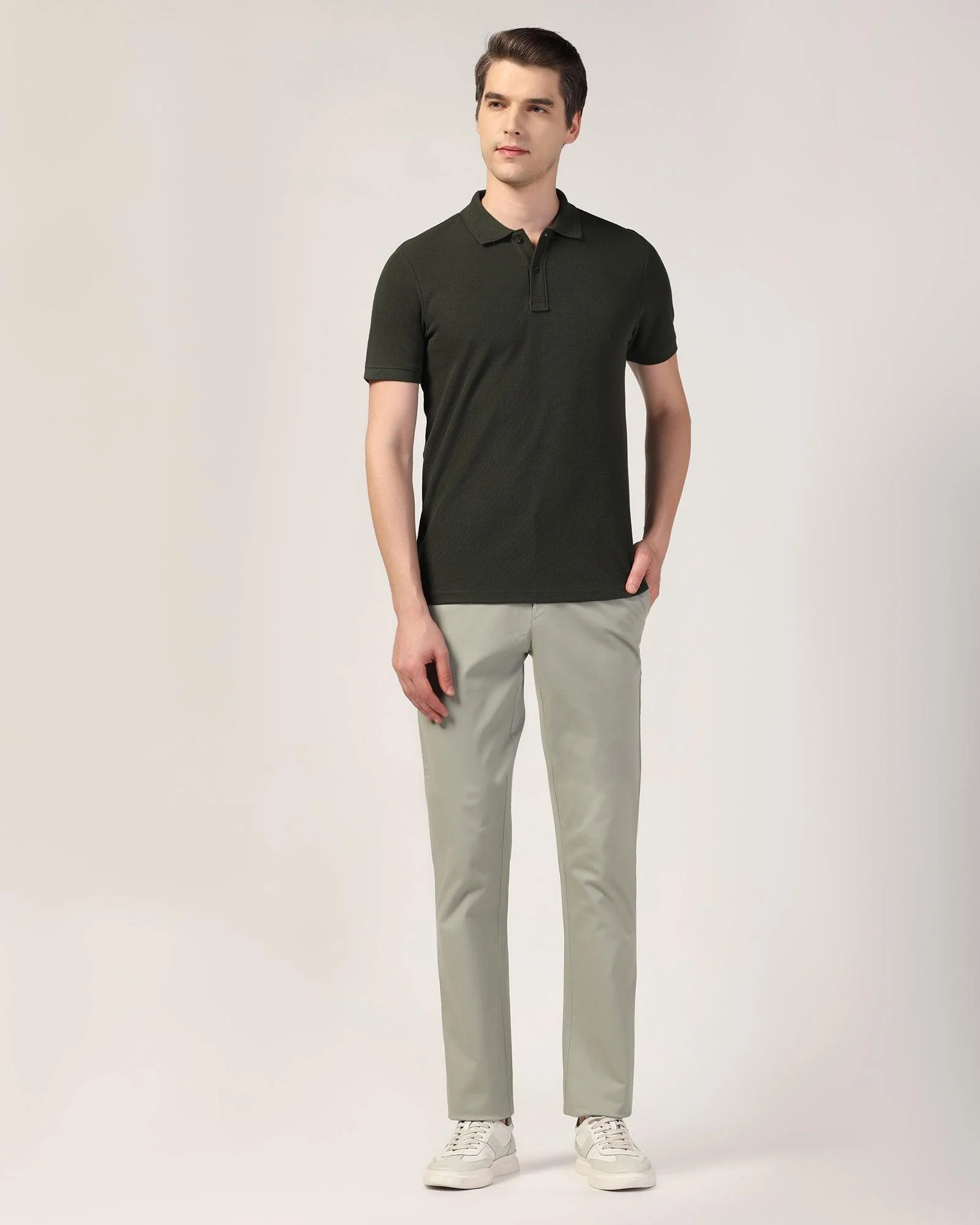 Polo Green Textured T-Shirt - Jacob - Image 3