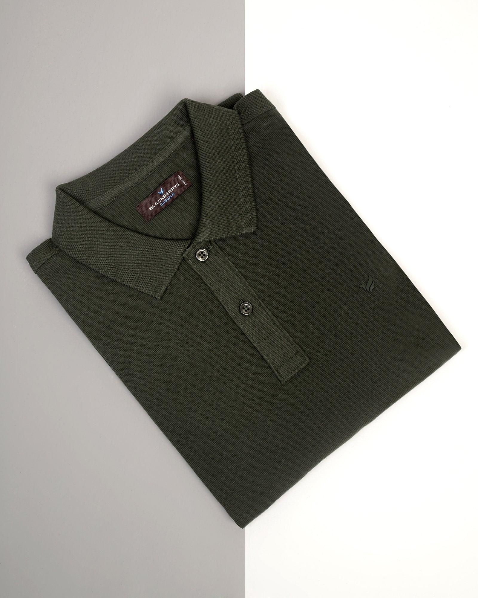 Polo Green Textured T-Shirt - Jacob - Image 5