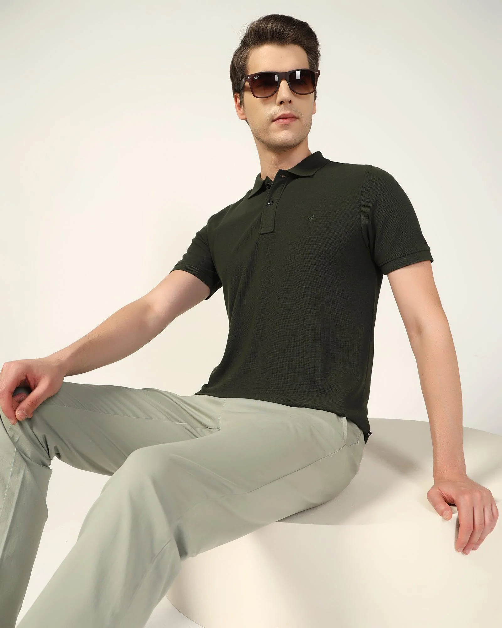 Polo Green Textured T-Shirt - Jacob - Image 6