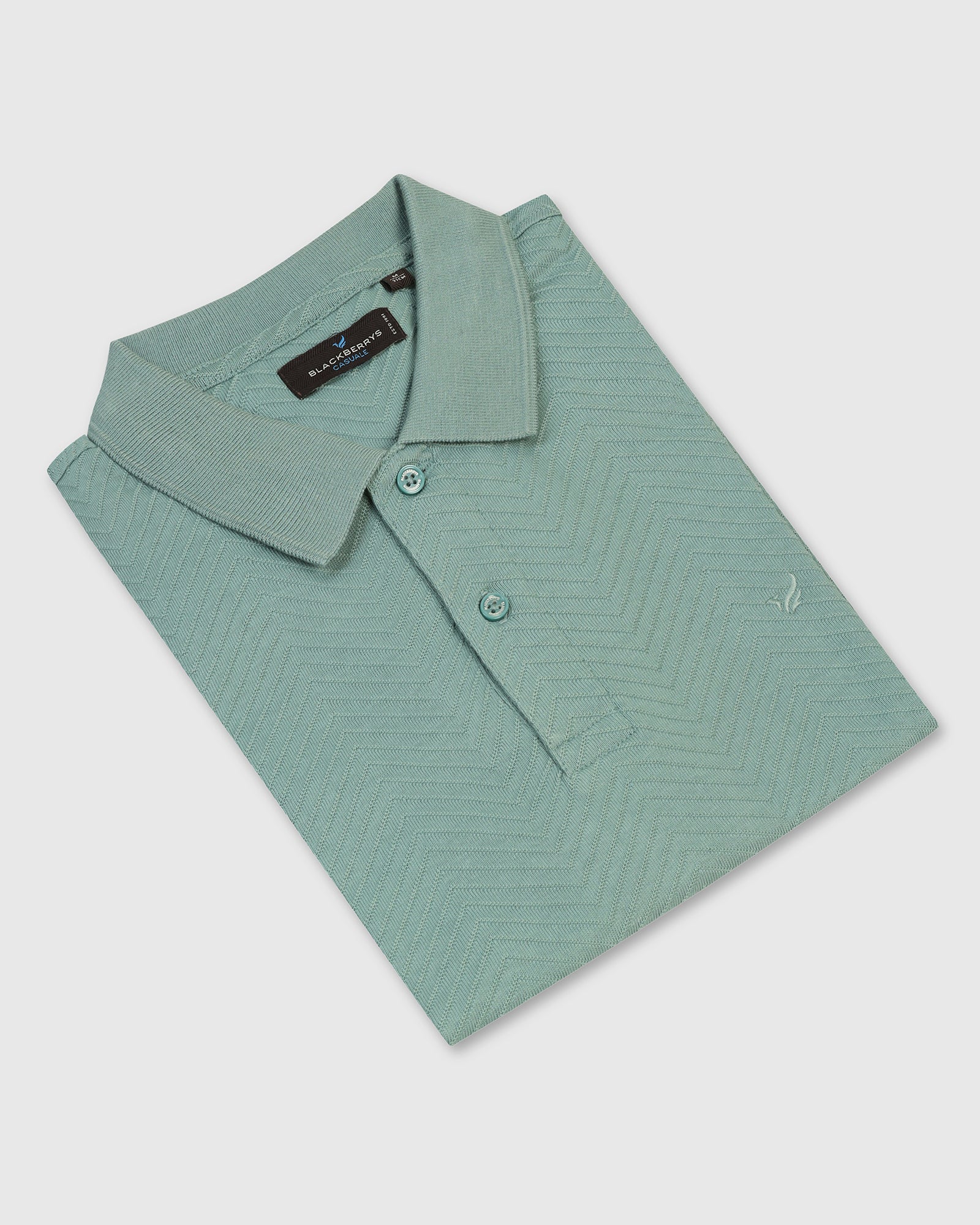 Polo Green Textured T-Shirt - Pinacle - Image 5