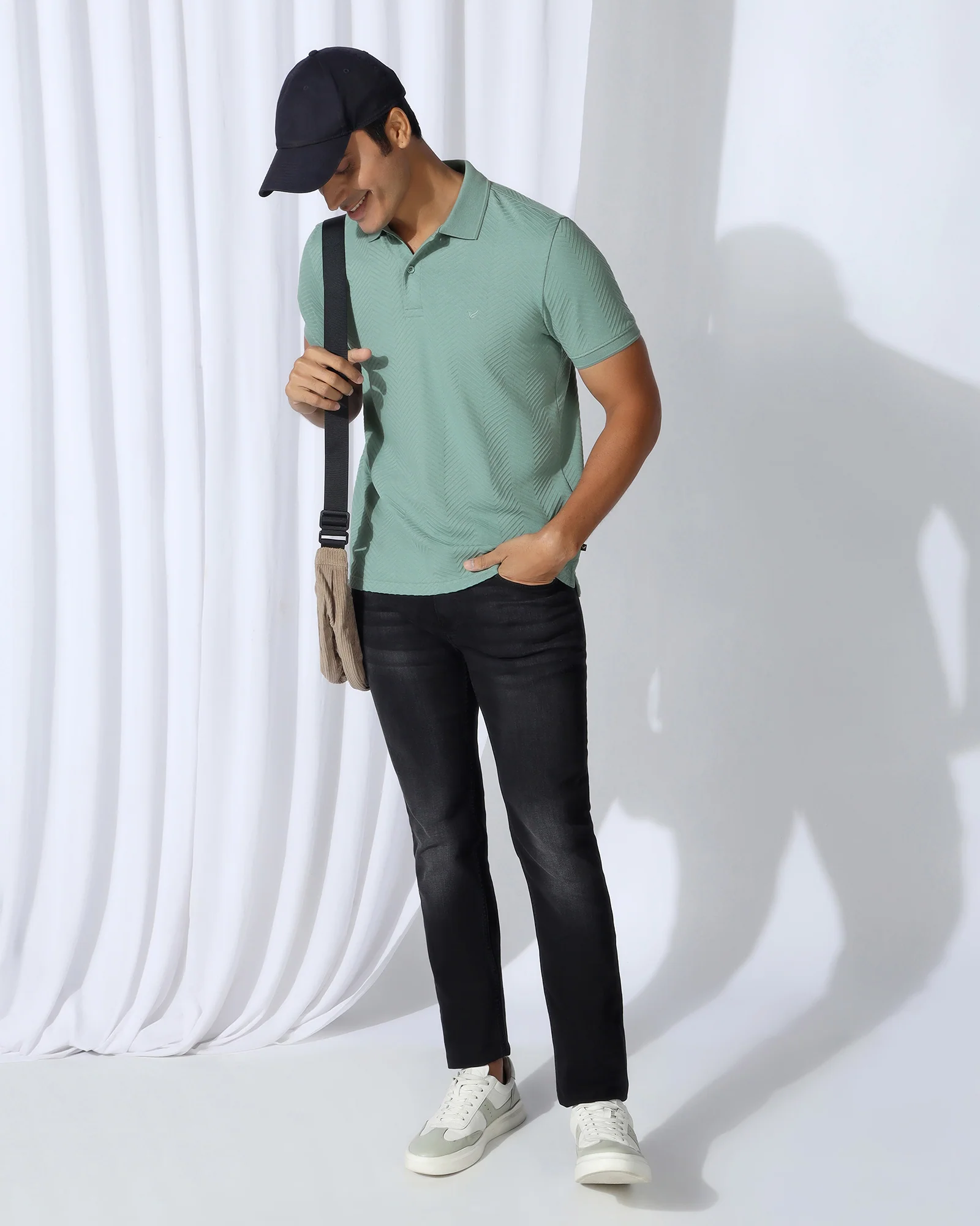 Polo Green Textured T-Shirt - Pinacle - Image 7