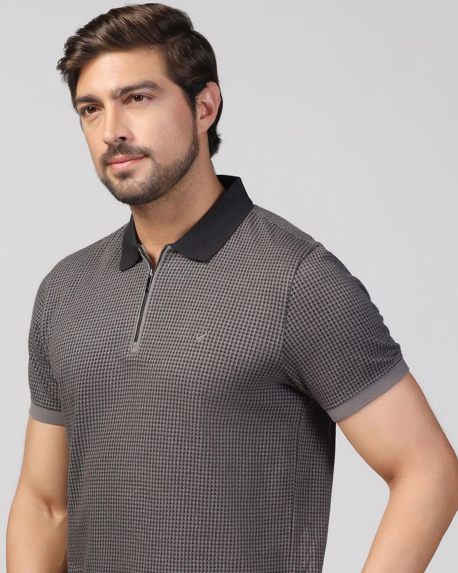 Polo Grey Structure T-Shirt - Keiji - Image 4