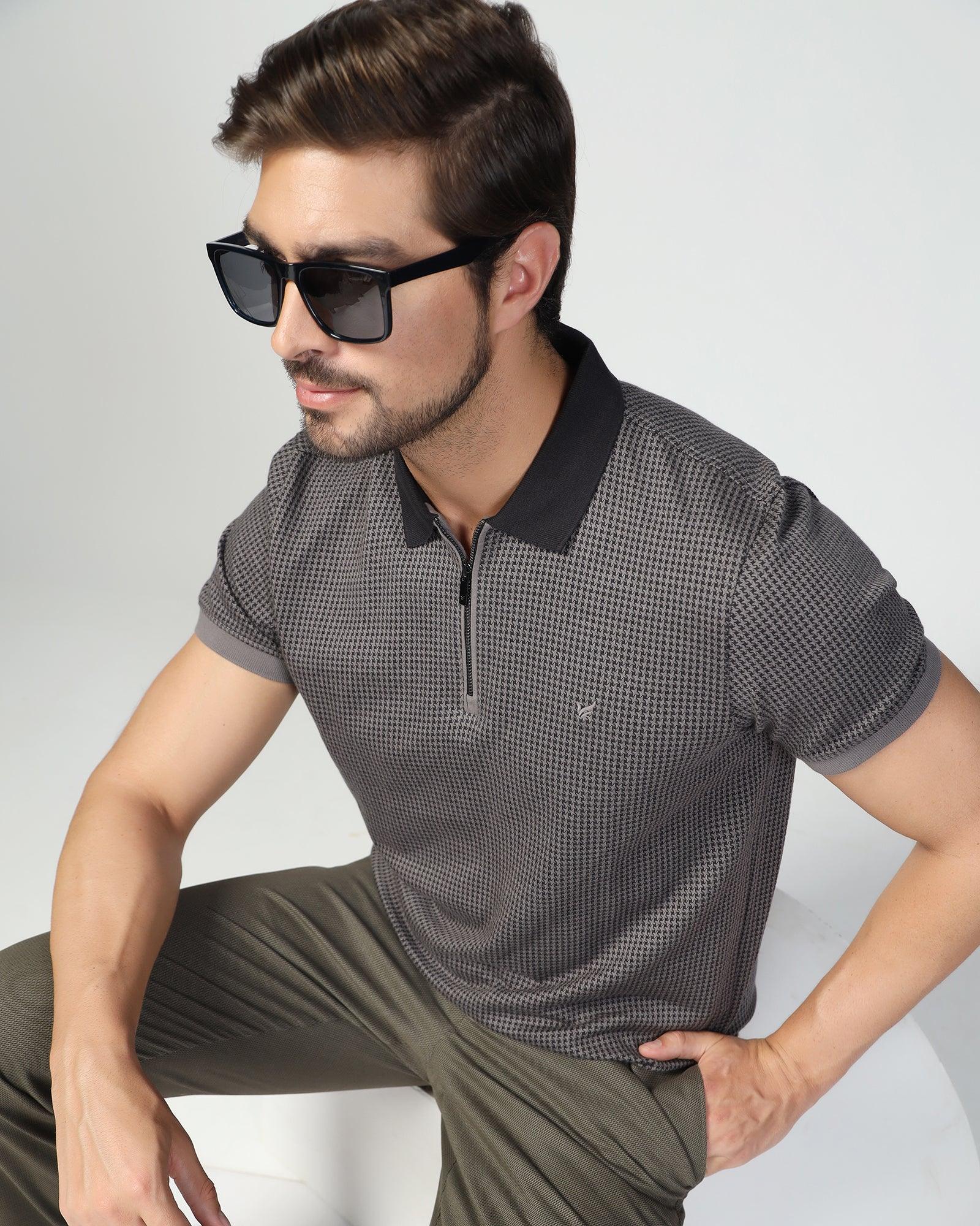 Polo Grey Structure T-Shirt - Keiji - Image 7