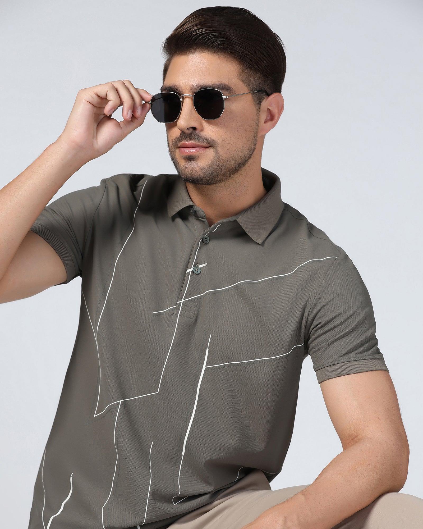 TechPro Polo Kelp Printed T-Shirt - Vine - Image 7