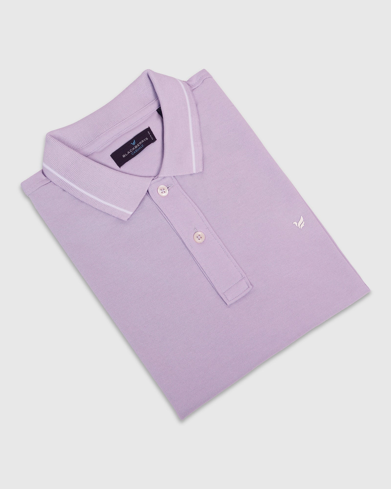 Polo Lavender Solid T-Shirt - Elara - Image 5