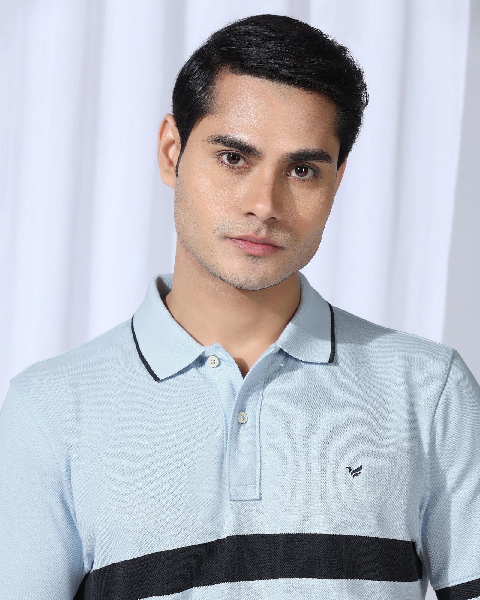 Polo Light Blue Stripe T-Shirt - Oriono - Image 4