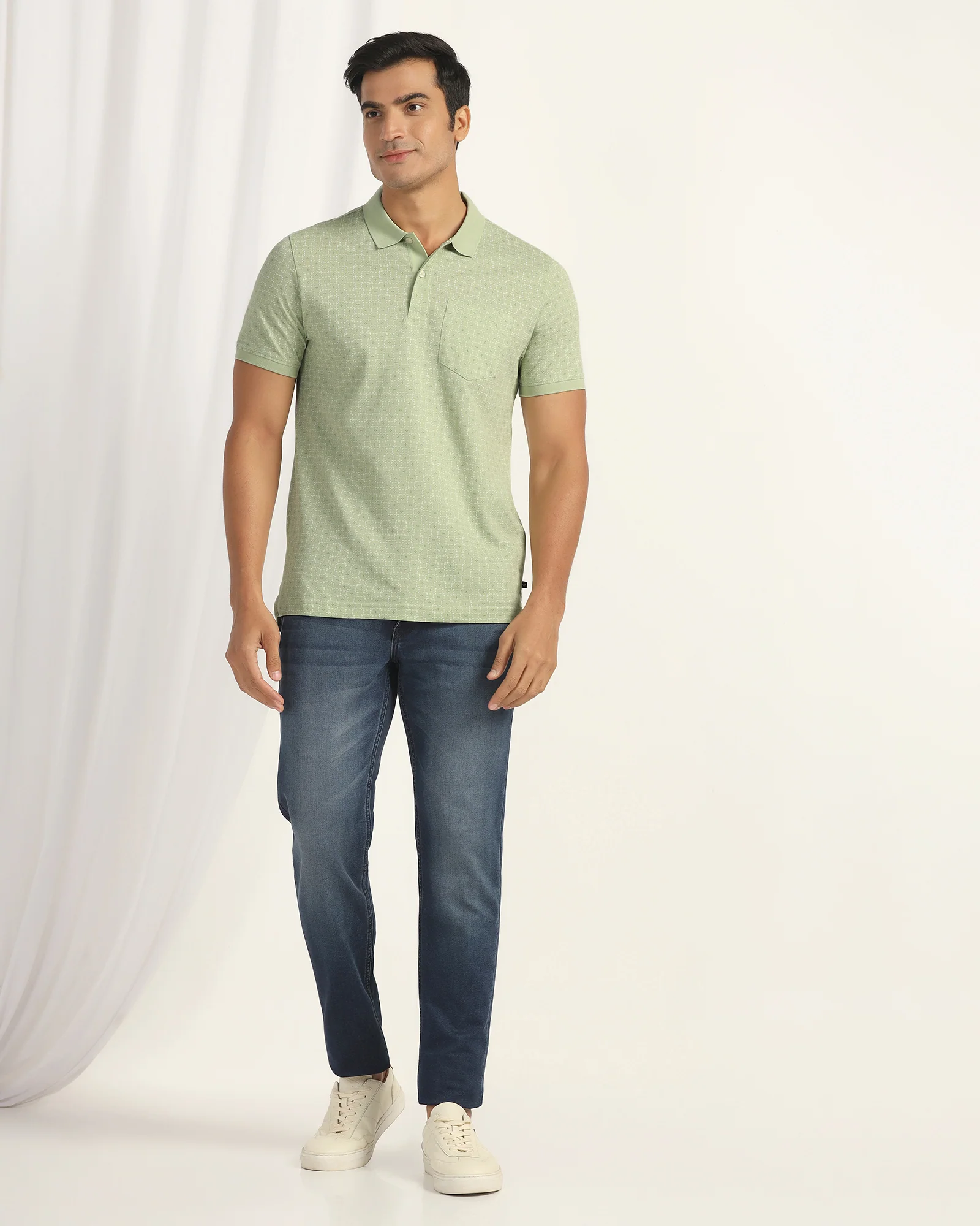 Polo Light Green Printed T-Shirt - Henry - Image 3