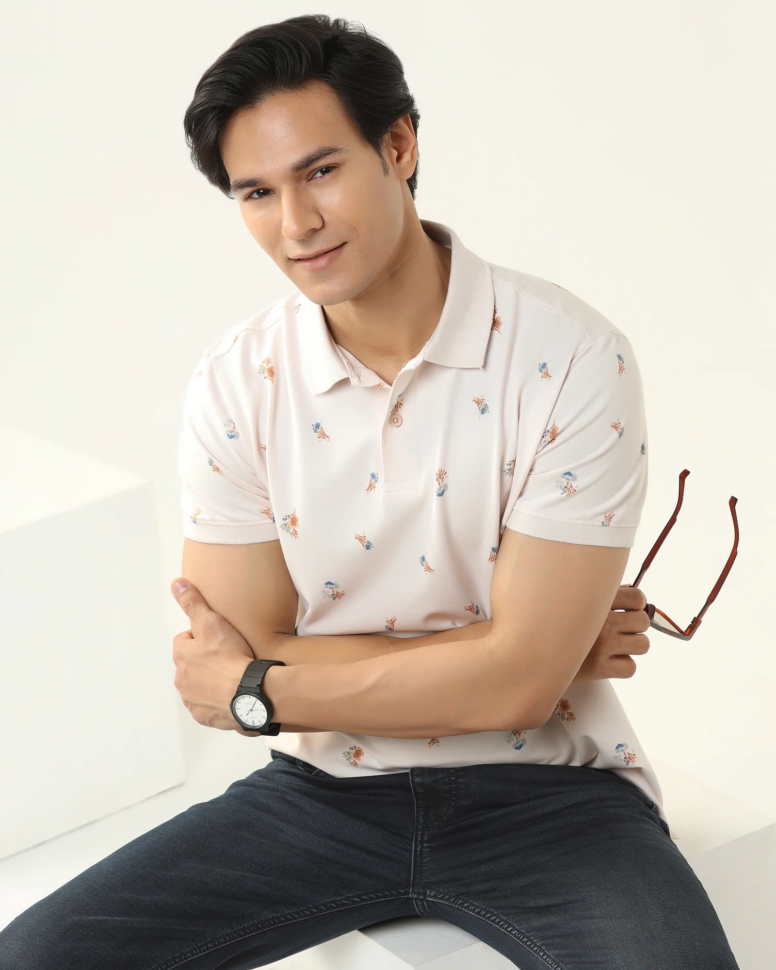 Polo Light Pink Printed T-Shirt - Depp - Image 3