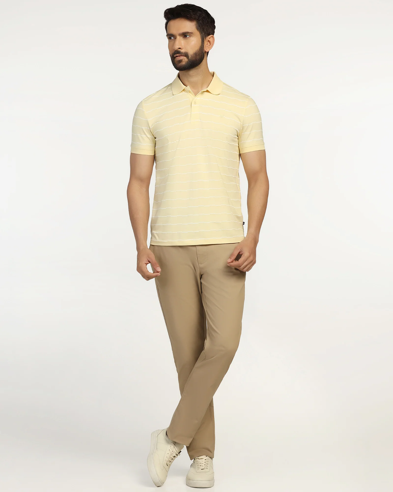 Polo Light Yellow Stripe T-Shirt - Sail - Image 3