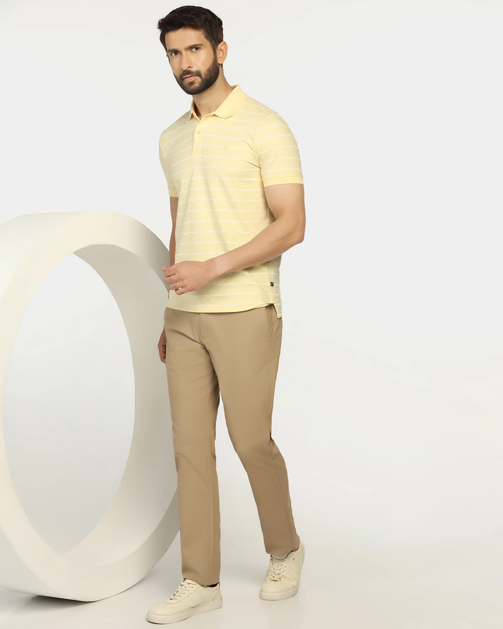 Polo Light Yellow Stripe T-Shirt - Sail - Image 7