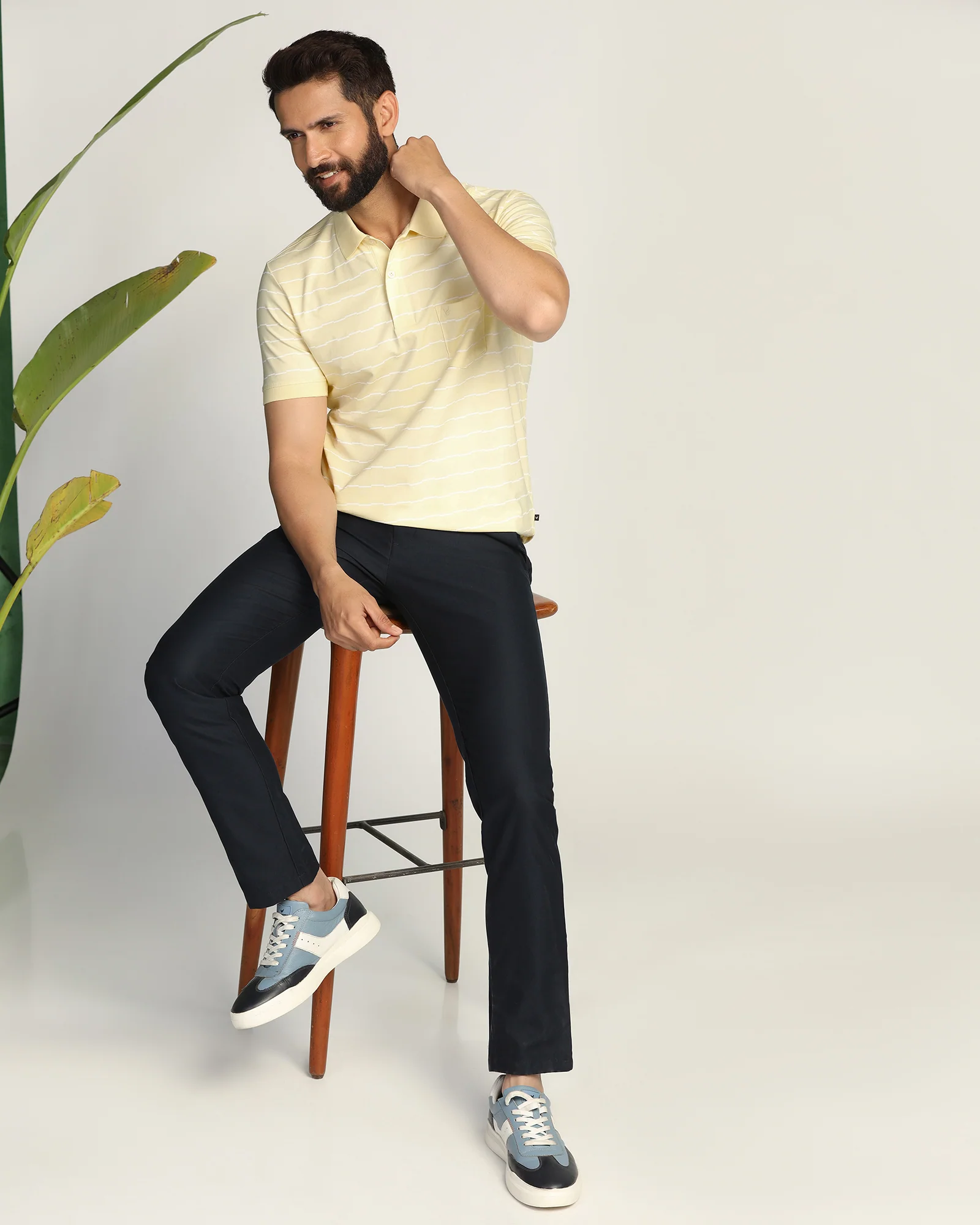 Polo Light Yellow Stripe T-Shirt - Sail - Image 8