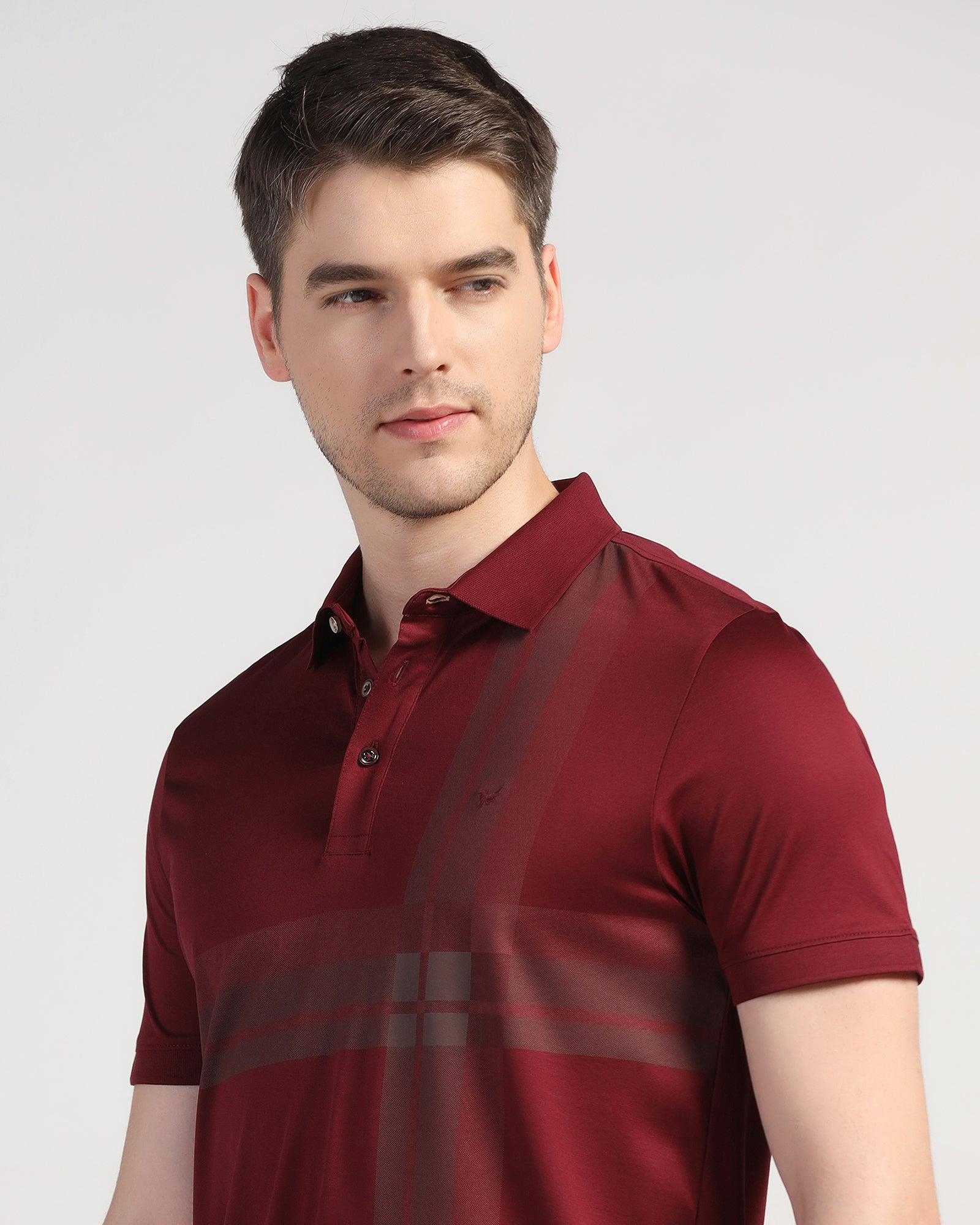 Polo Maroon Printed T-Shirt - Jaime - Image 4