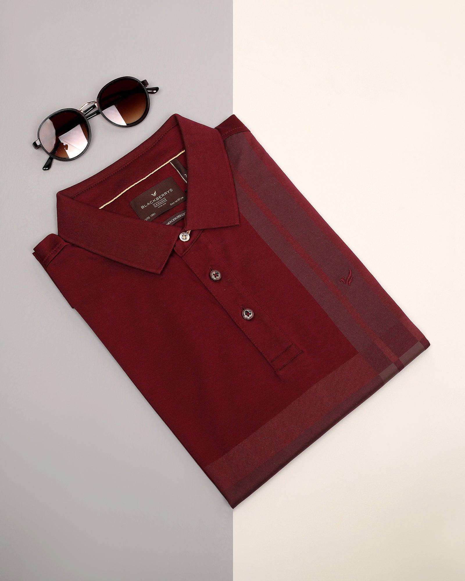 Polo Maroon Printed T-Shirt - Jaime - Image 5