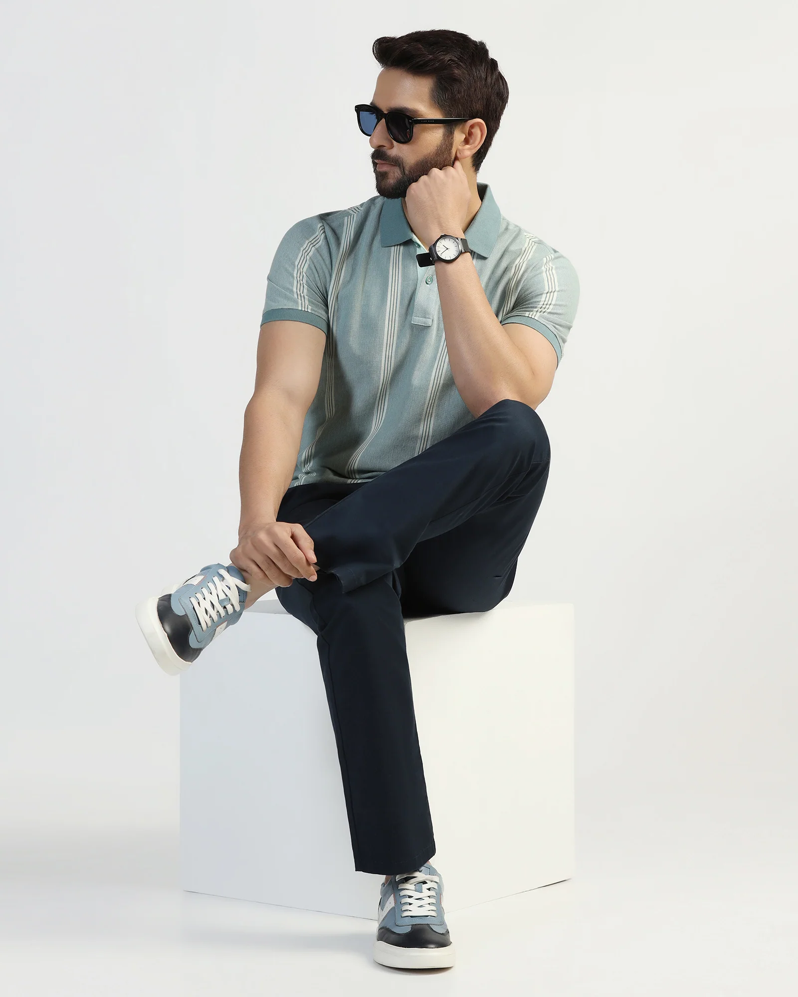 Polo Mint Stripe T-Shirt - Cape - Image 7