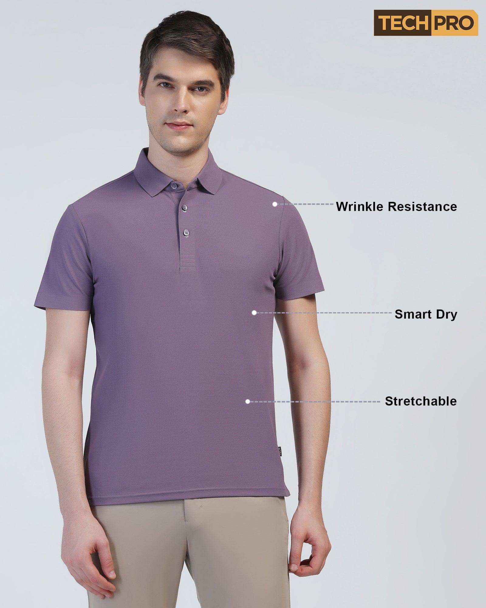 TechPro Polo Mulled Grape Solid T-Shirt - Carol - Image 8