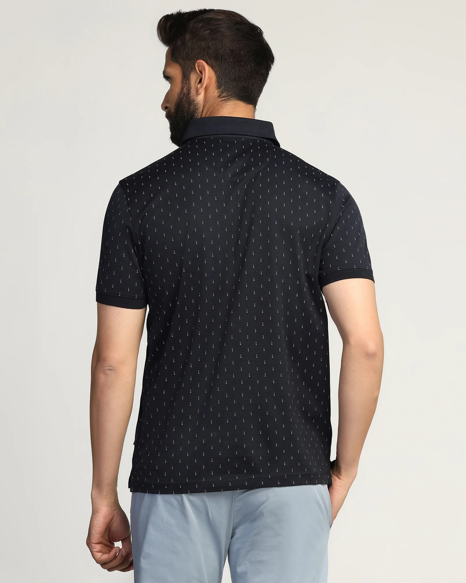 Polo Navy Printed T-Shirt - Hala - Image 2
