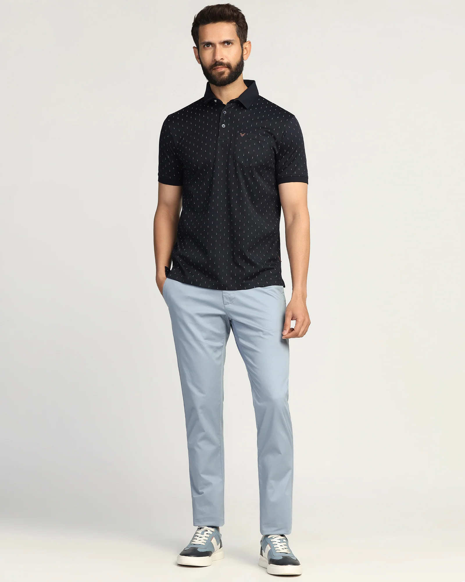 Polo Navy Printed T-Shirt - Hala - Image 3