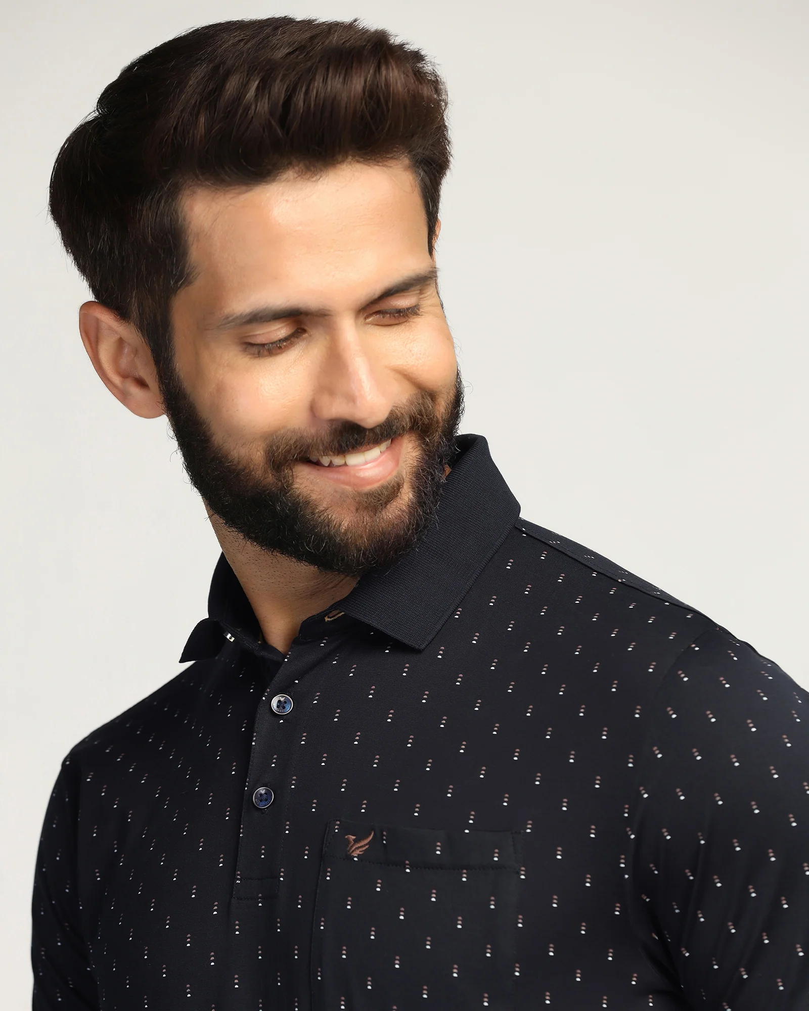 Polo Navy Printed T-Shirt - Hala - Image 4