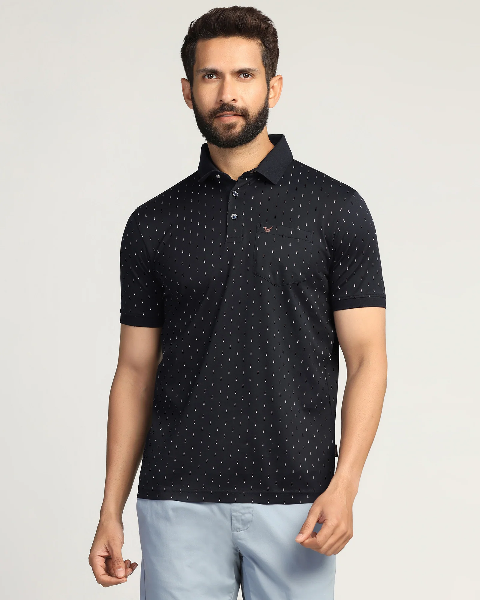 Polo Navy Printed T-Shirt - Hala - Image 9