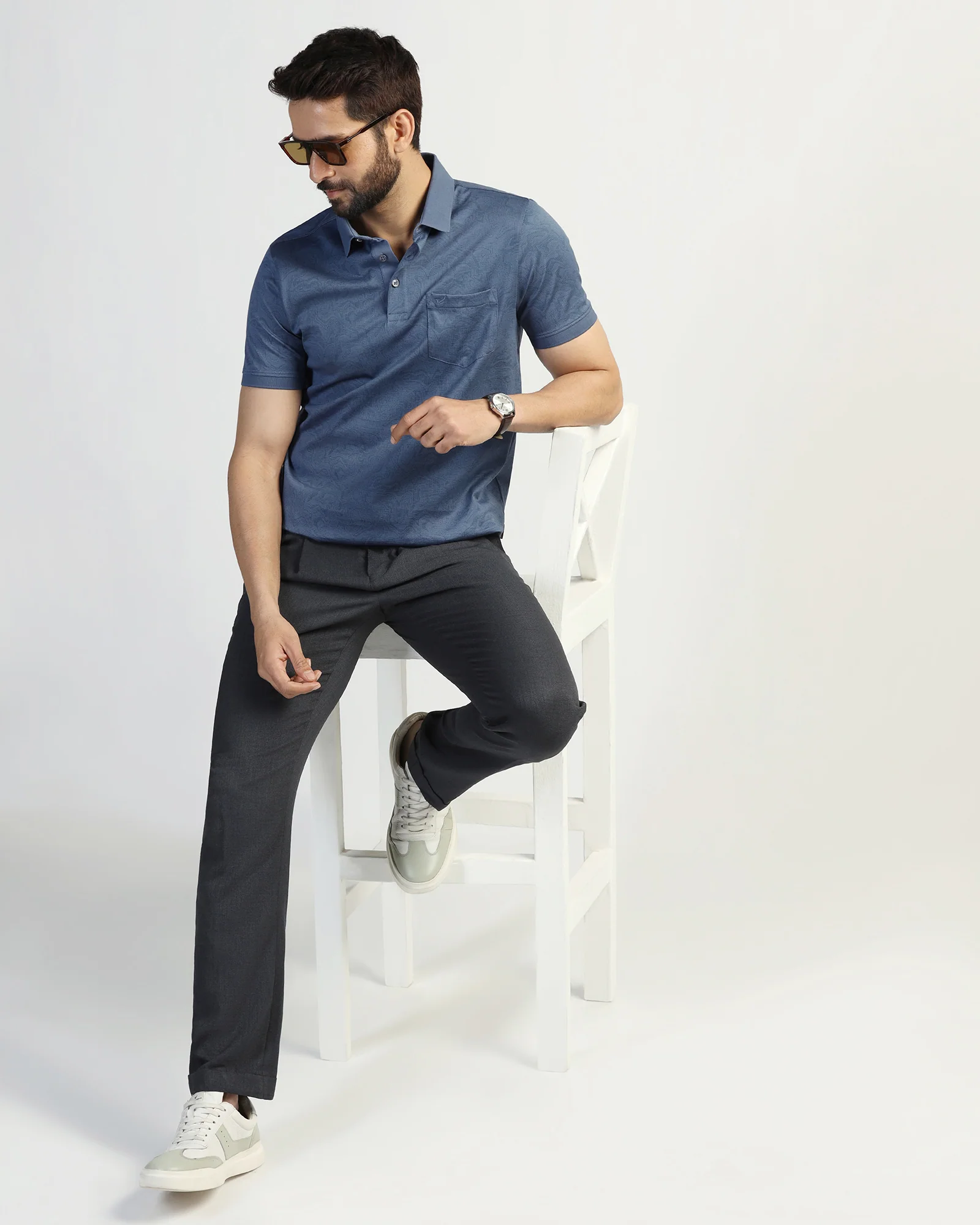 Polo Navy Printed T-Shirt - Trip - Image 7