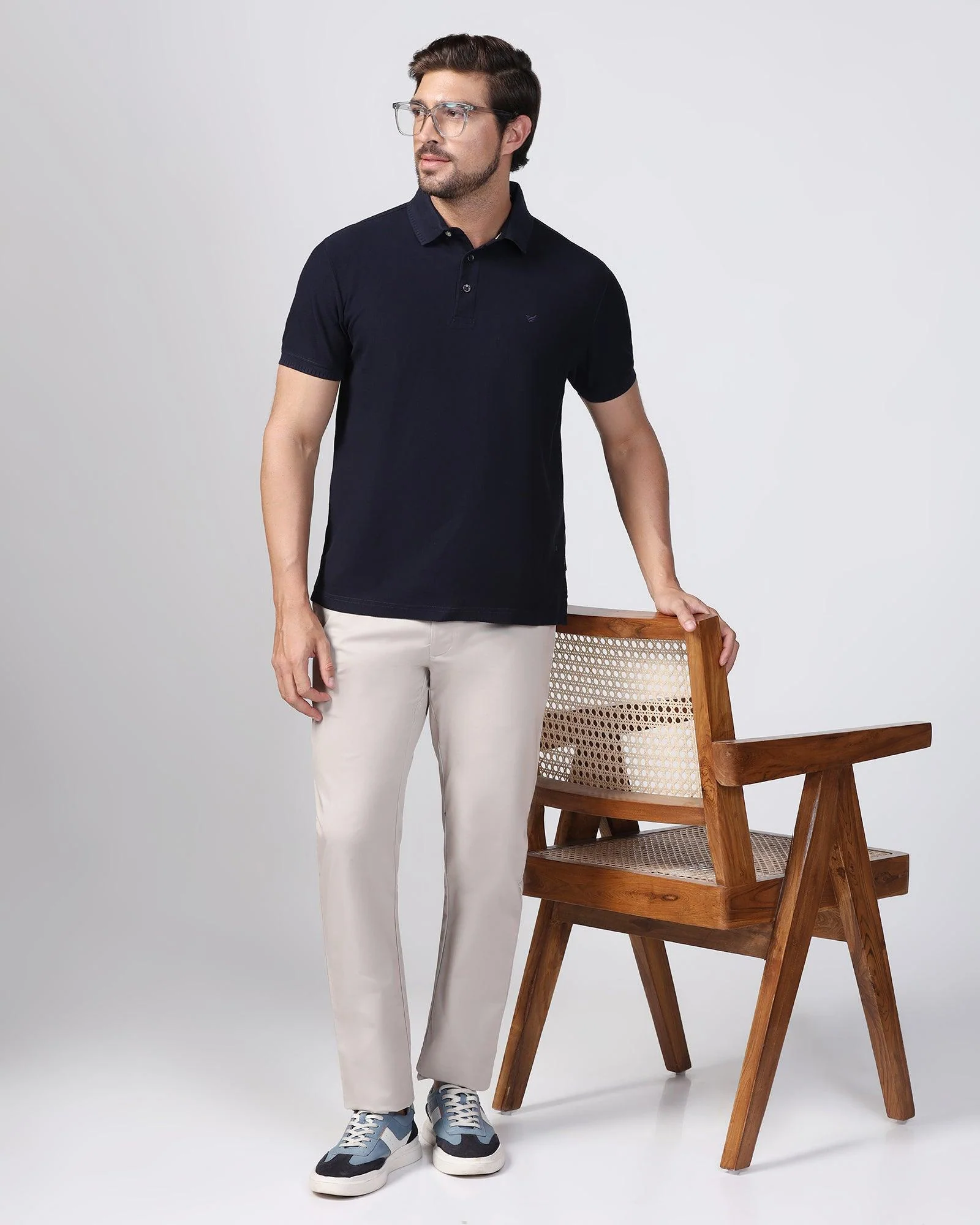 Polo Navy Structure T-Shirt - Bingo - Image 8